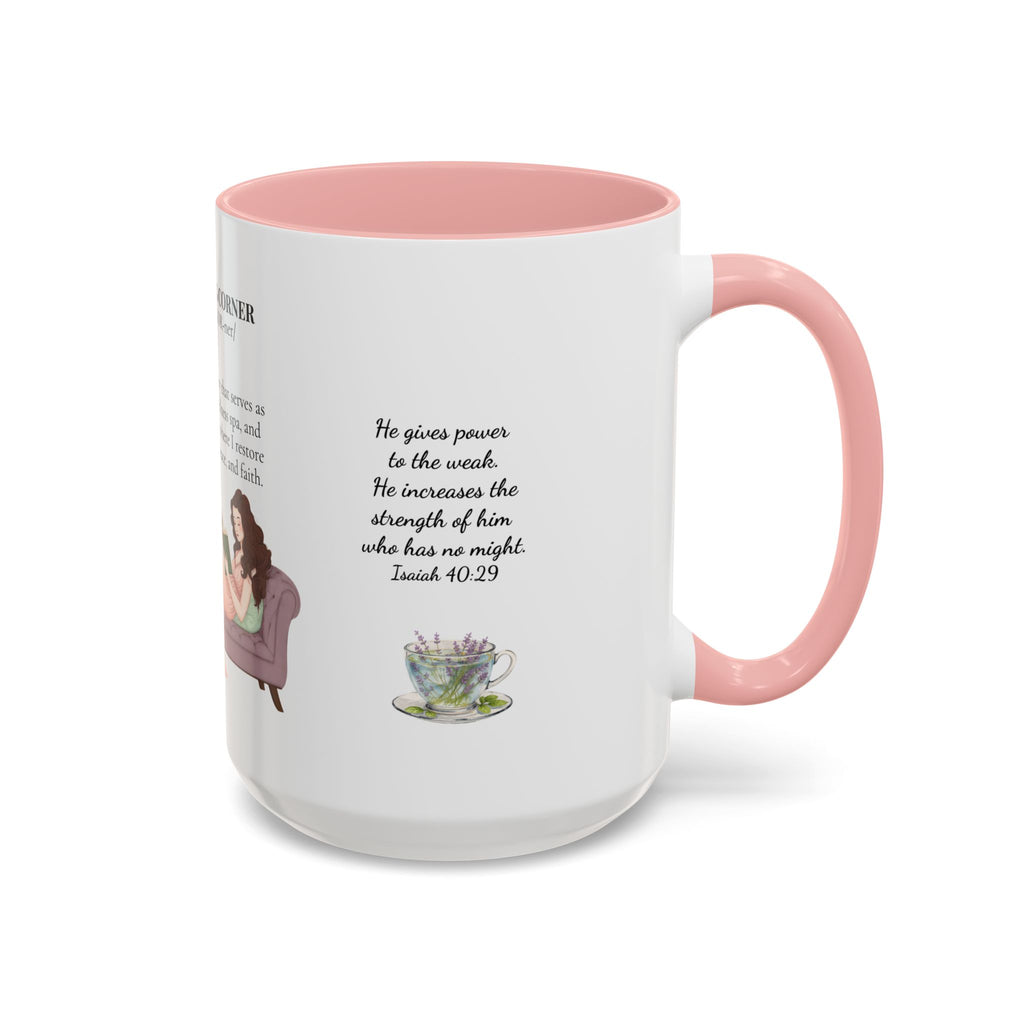 Slow-Living Corner Accent Coffee/Tea Mug — Inspirational Christian Relaxation Herbal (11/15oz)