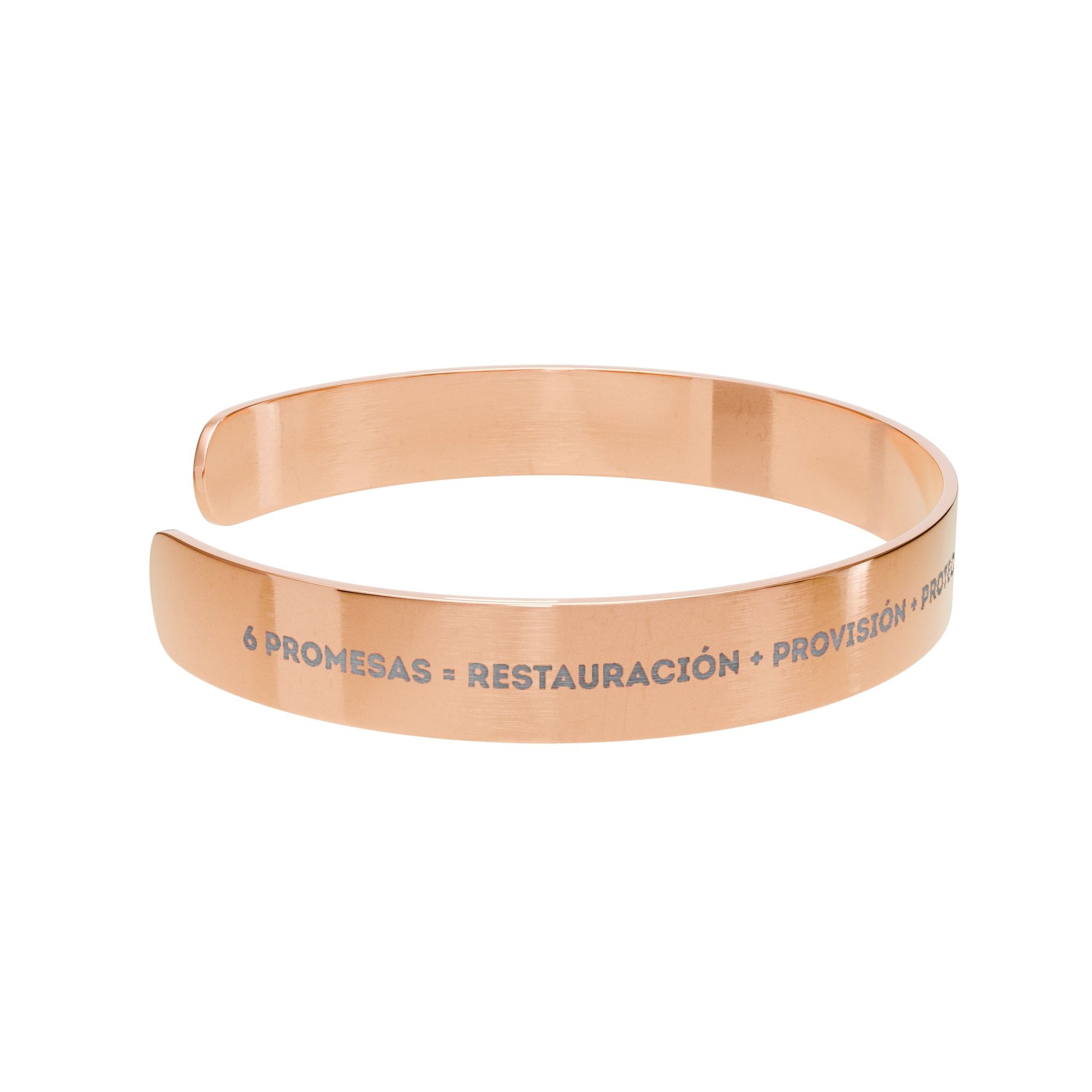 Bracelete "6 Promesas" Engraved Cuff Bracelet