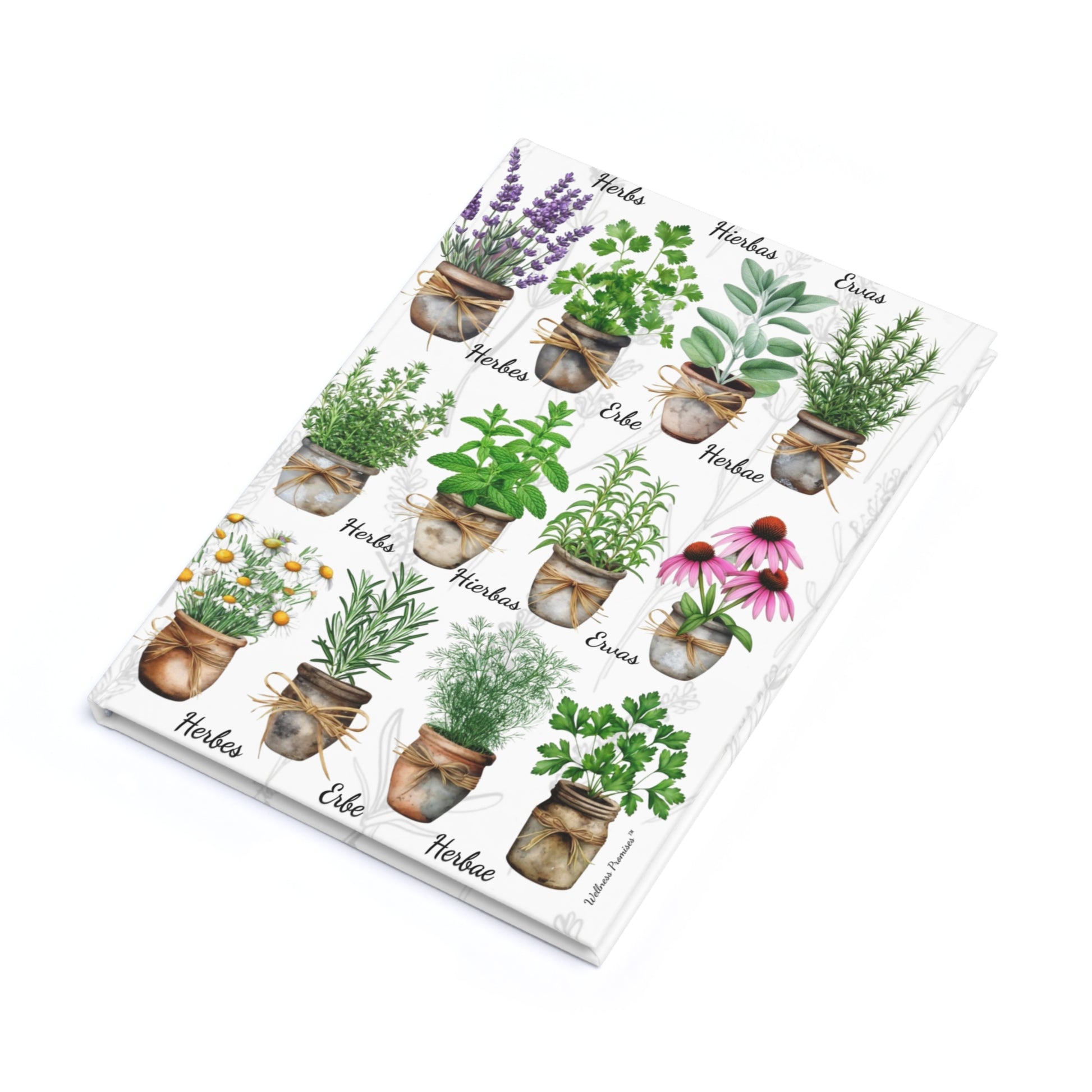 Herb Garden Hardcover Journal, Nature Lover's Journal, A5 Plant Notebook, Garden Lover Gift, Vegan Recipe Journal, Floral Stationery