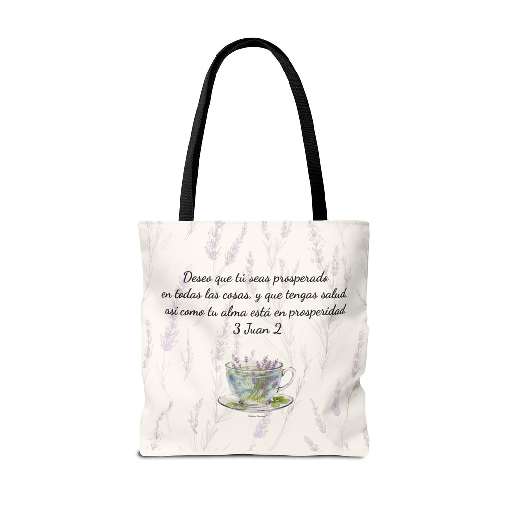 Slow-Living Corner Tote Bag — "Rinconcito Calma" Spanish Cozy Self-Care AOP Canvas Tote with Faith Quotes
