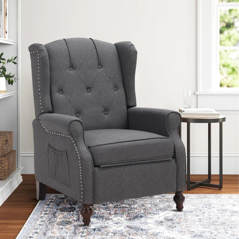 Zelma Upholstered Push Back Recliner W/ Vibratory Massage & Heating Function