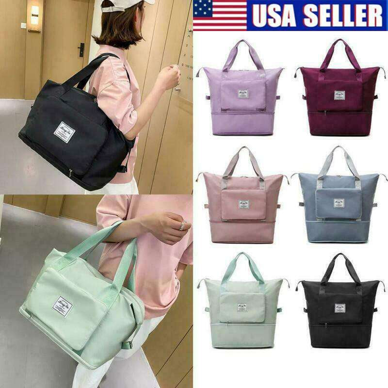 Spacious & Stylish Waterproof Travel Duffel Bag for Women - Collapsible & Expandable!