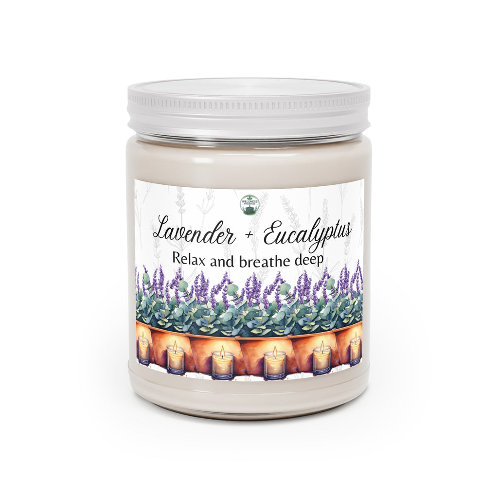 Relaxing Lavender Eucalyptus Candle, Aromatherapy Gift, Eco-Friendly Soy Candle, Home Fragrance, Spa Setting, Self-Care Essential