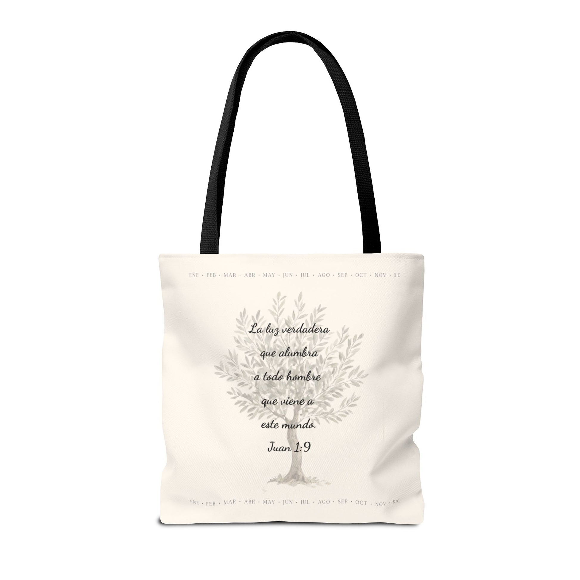 Nativity Tote Bag Year Round (Cream Color)  — "Las Buenas Noticias" Spanish Nativity Tote