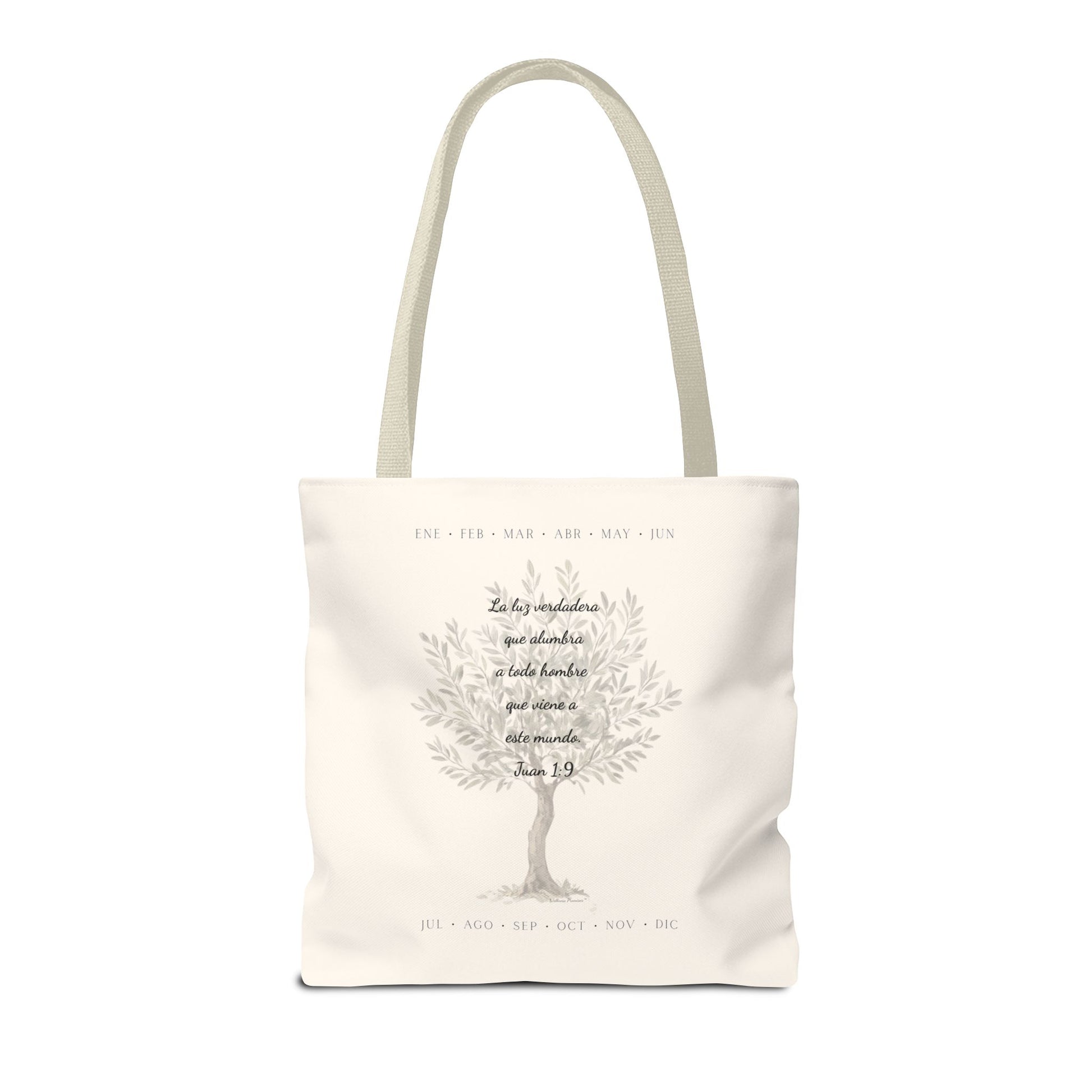 Nativity Tote Bag Year Round (Cream Color)  — "Las Buenas Noticias" Spanish Nativity Tote