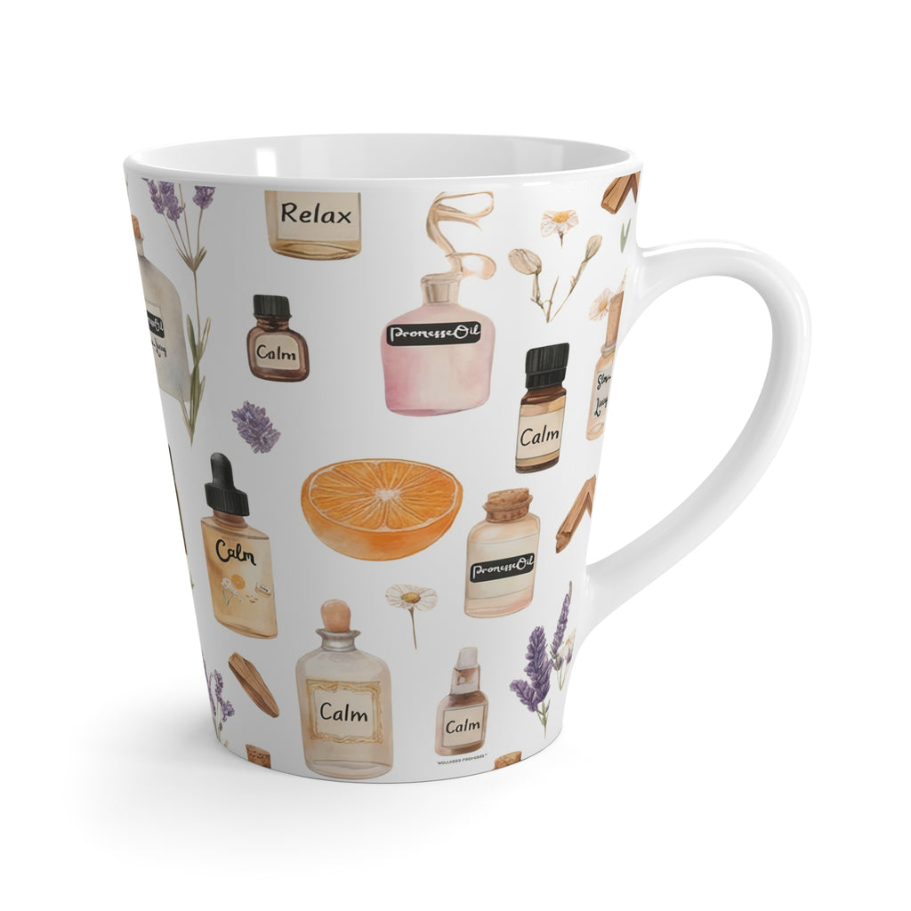Latte Mug — Aromatherapy Bottles Slow-Living Ceramic Coffee Mug