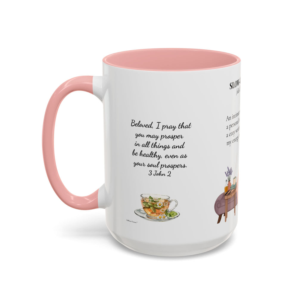 Slow-Living Corner Accent Coffee/Tea Mug — Inspirational Christian Relaxation Herbal (11/15oz)