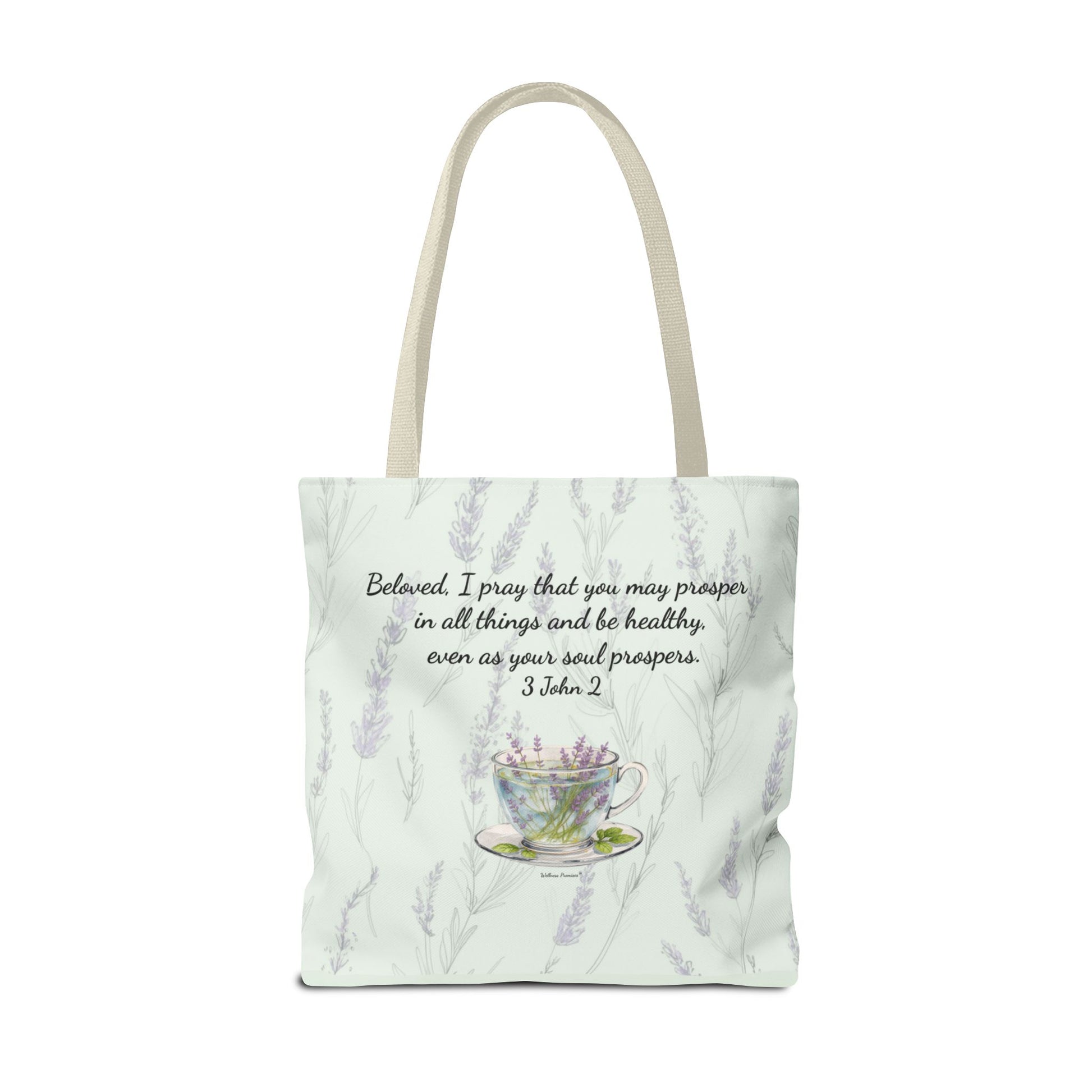 Slow-Living Corner Tote Bag — Cozy Self-Care AOP Canvas Tote with Faith Quotes (Mint Green)