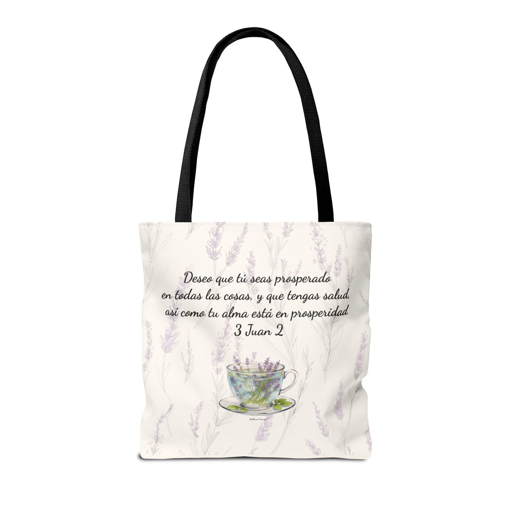 Slow-Living Corner Tote Bag — "Rinconcito Calma" Spanish Cozy Self-Care AOP Canvas Tote with Faith Quotes