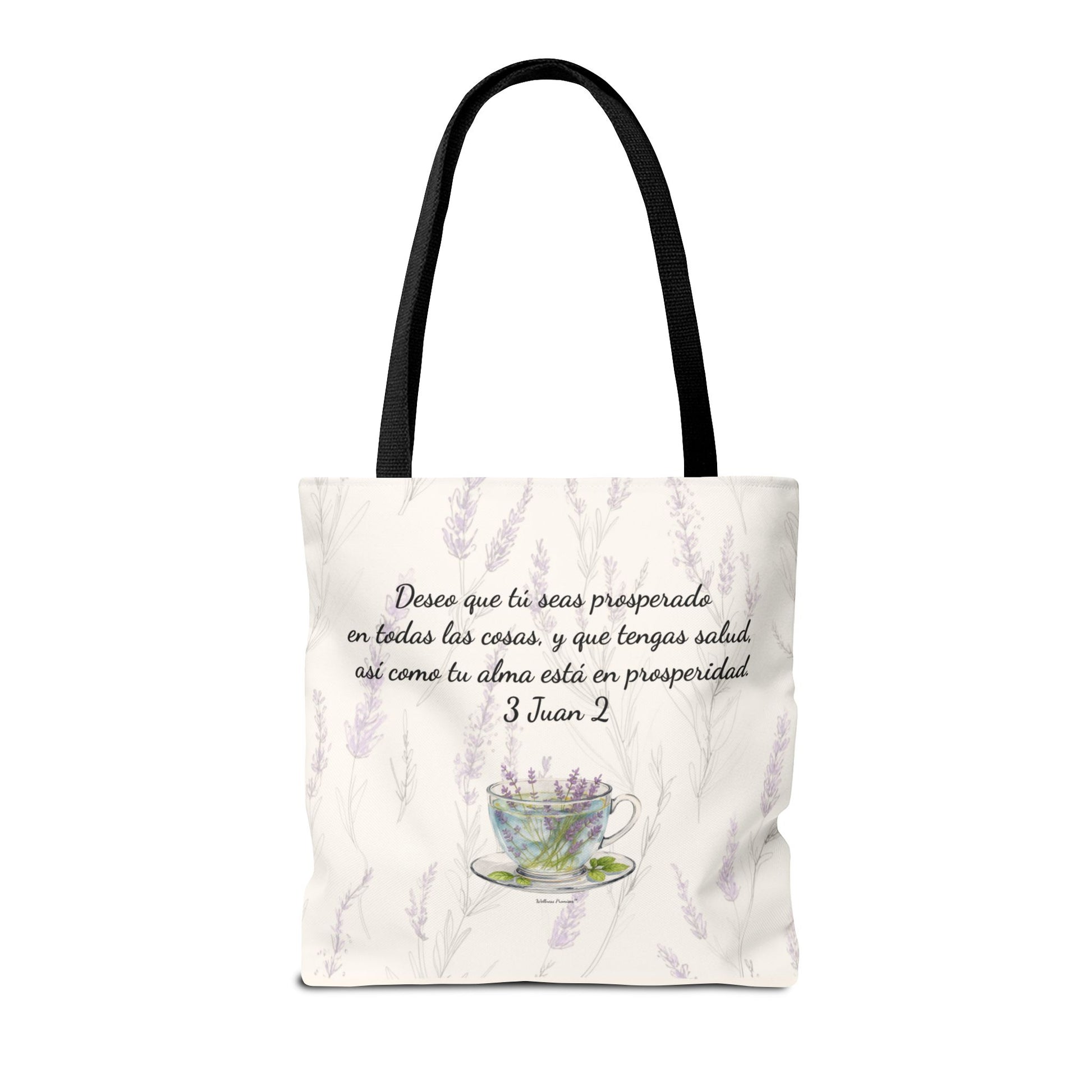 Slow-Living Corner Tote Bag — "Rinconcito Calma" Spanish Cozy Self-Care AOP Canvas Tote with Faith Quotes