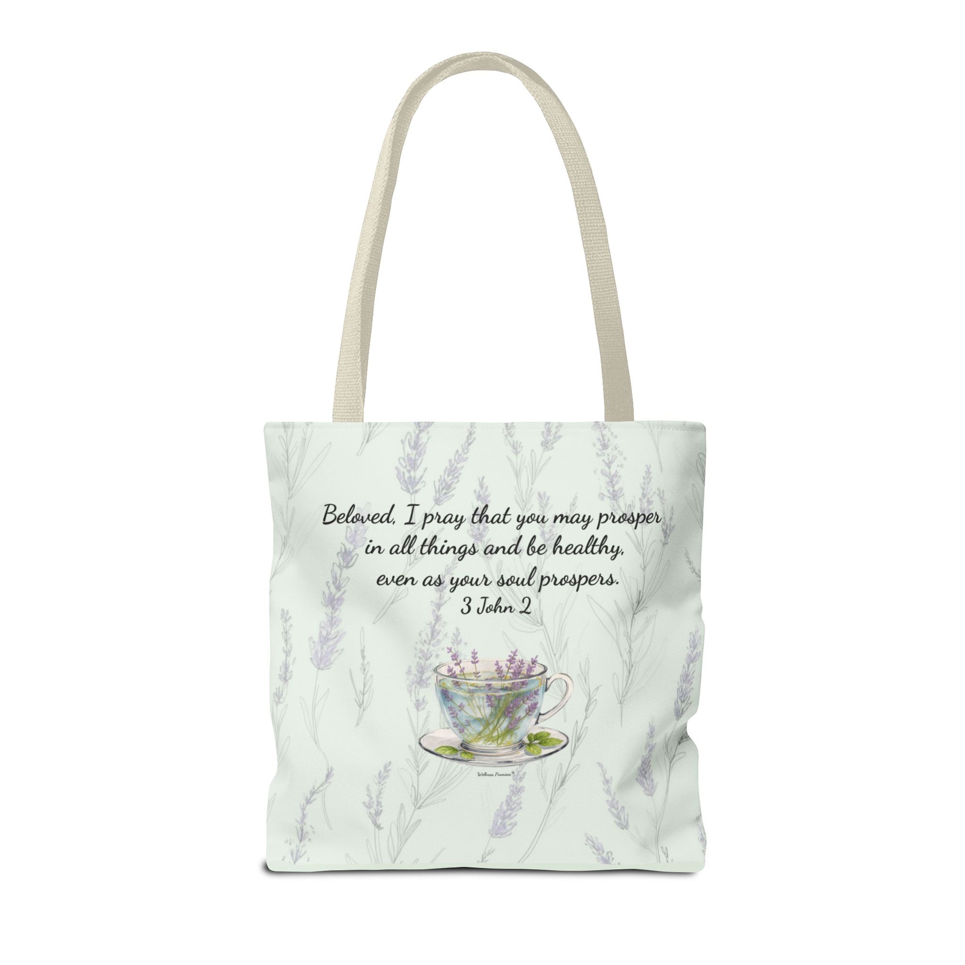 Slow-Living Corner Tote Bag — Cozy Self-Care AOP Canvas Tote with Faith Quotes (Mint Green)