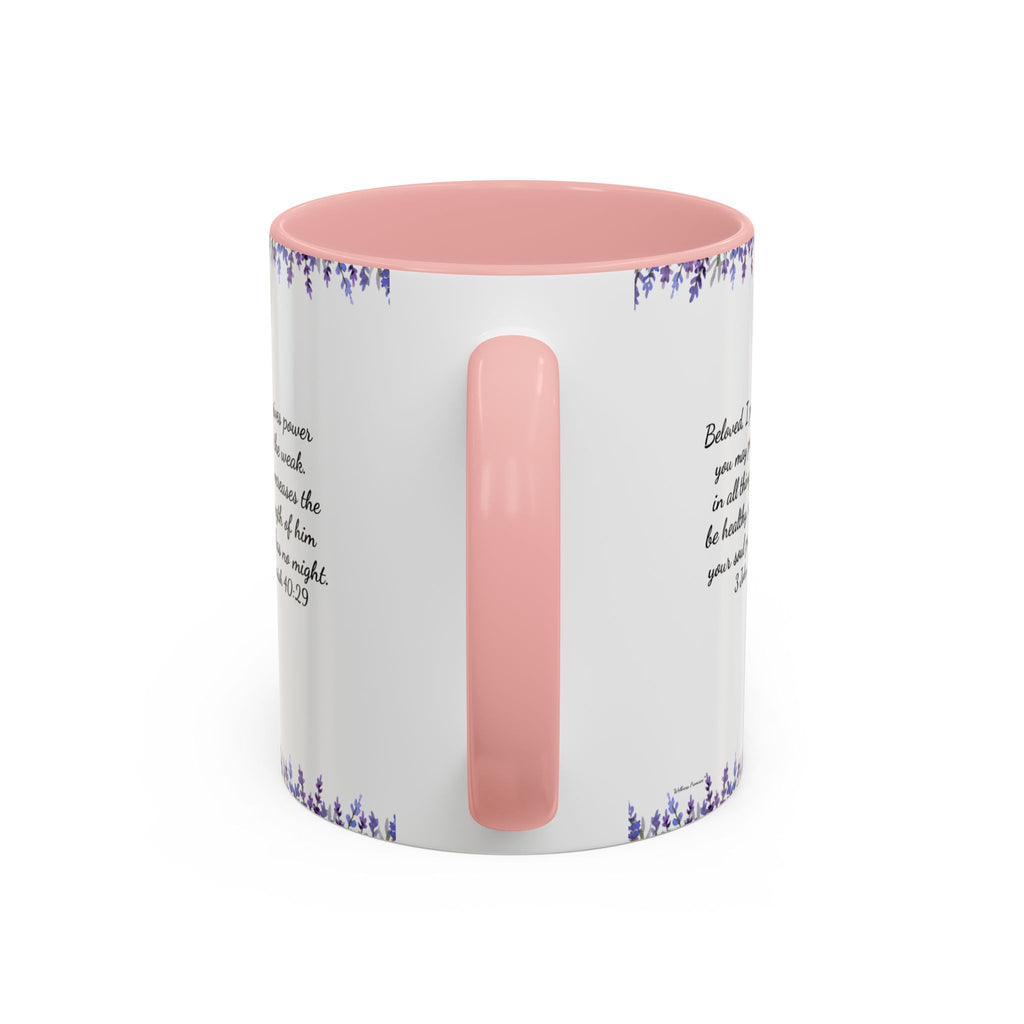 Slow-Living Corner Accent Coffee/Tea Mug — Inspirational Christian Relaxation Lavender (11/15oz)