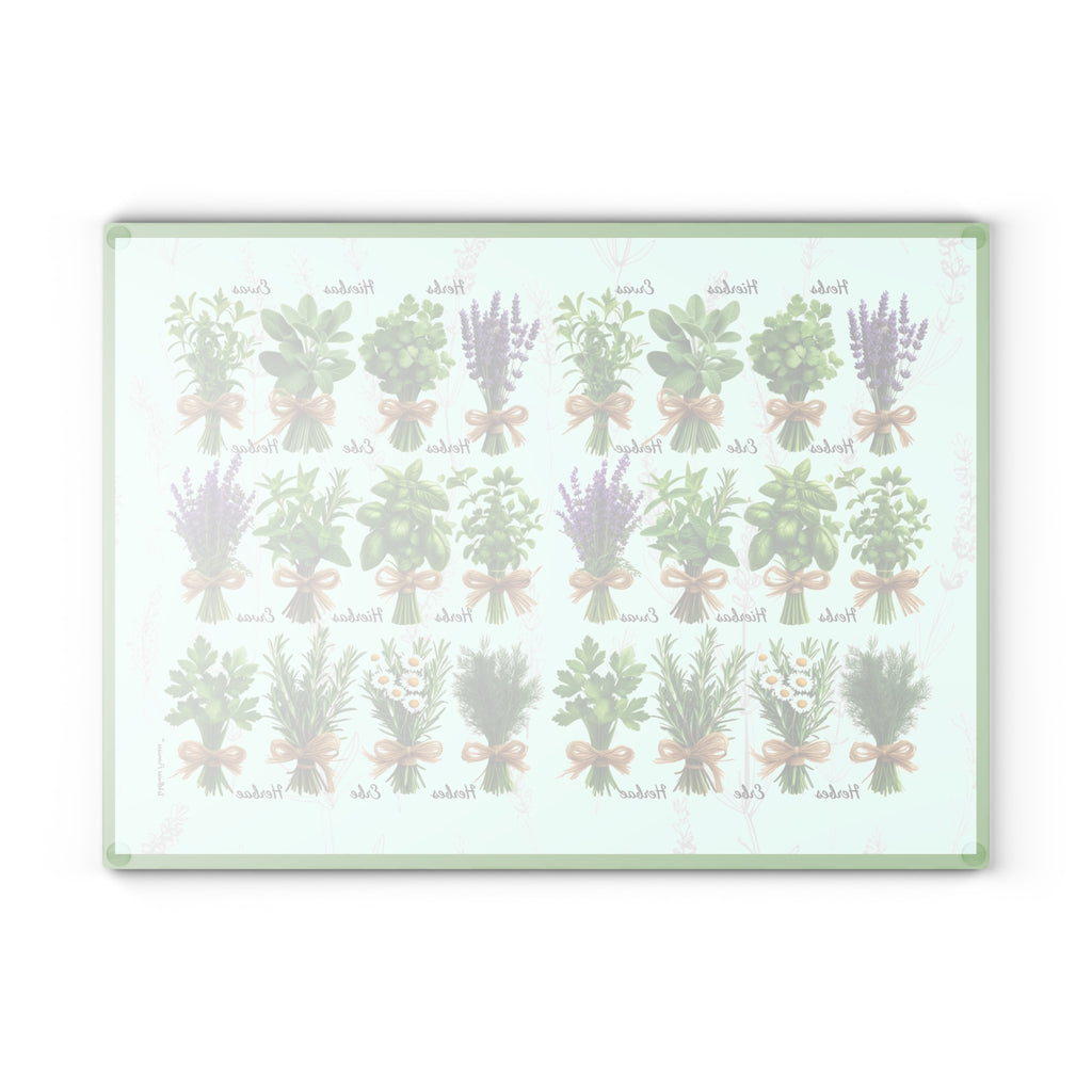 Herb Garden Glass Cutting Board, Culinary Gift, Kitchen Decor, Housewarming Present, Cooking Accessory, Unique Kitchen Gift