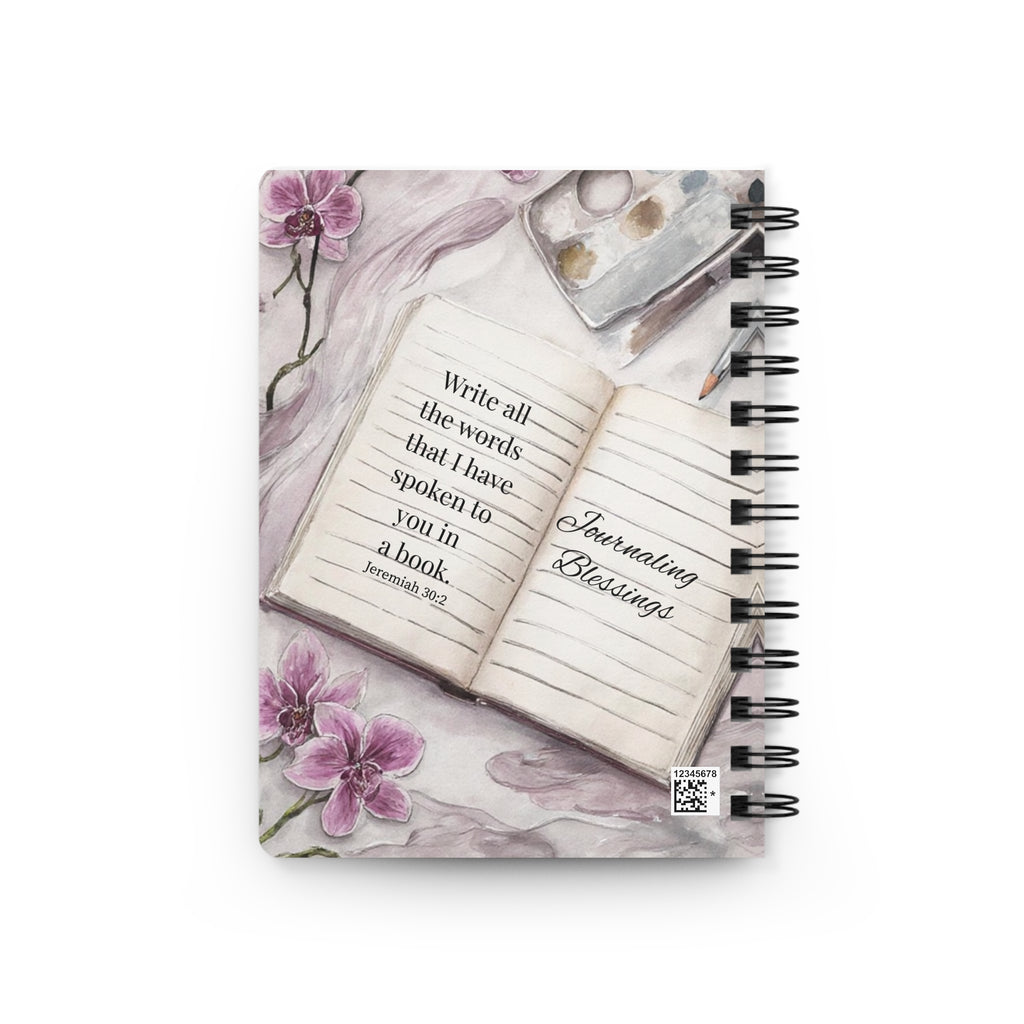 Orchid 'Write the Vision' Spiral Journal — Inspirational Christian Notebook (Scripture: Habakkuk 2:2)