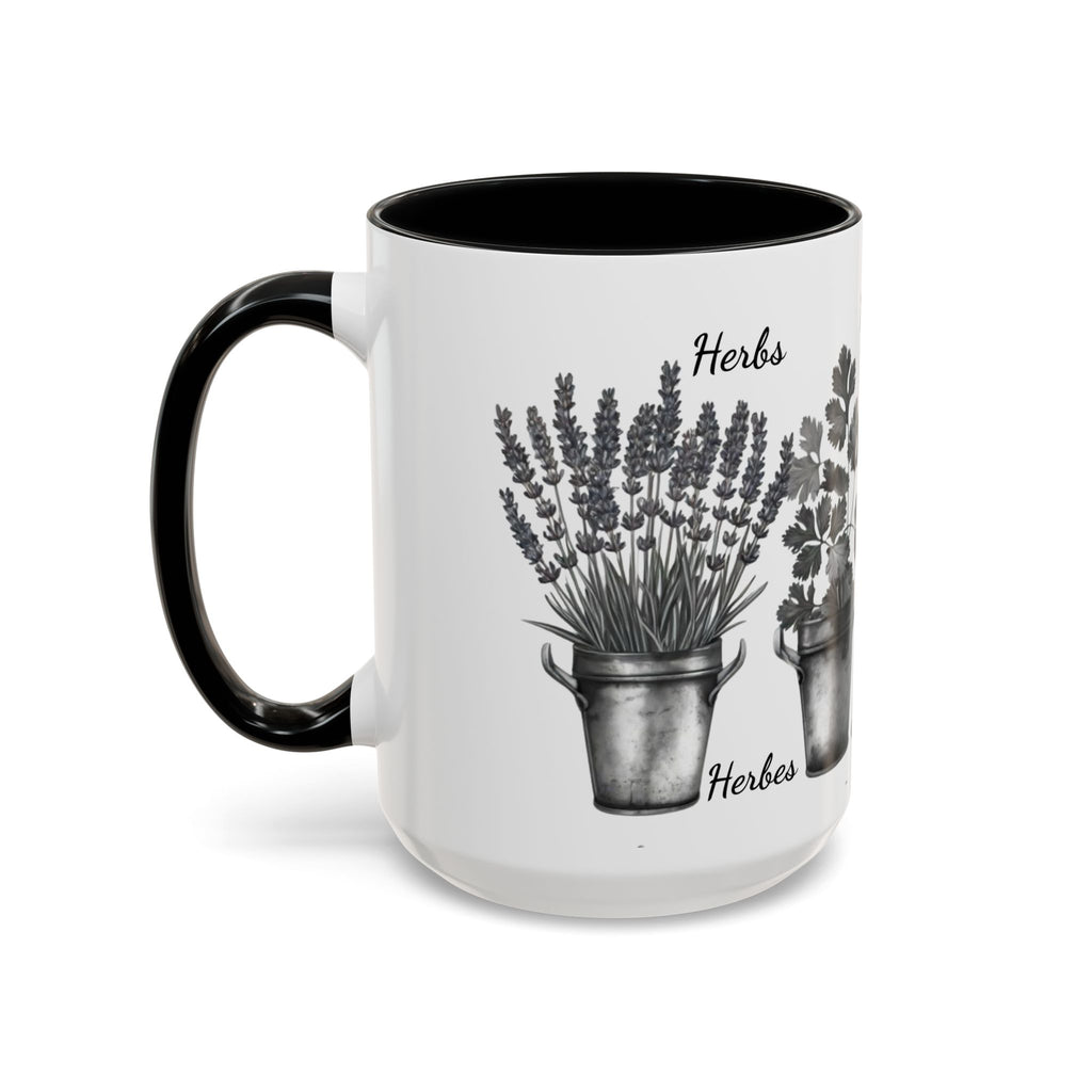 Herb Garden Accent Coffee Mug (Black & White Design) - Green Handle, Botanical Print, Perfect Gift for Plant Lovers, Housewarming, Kitchen Decor, Mother's [...]