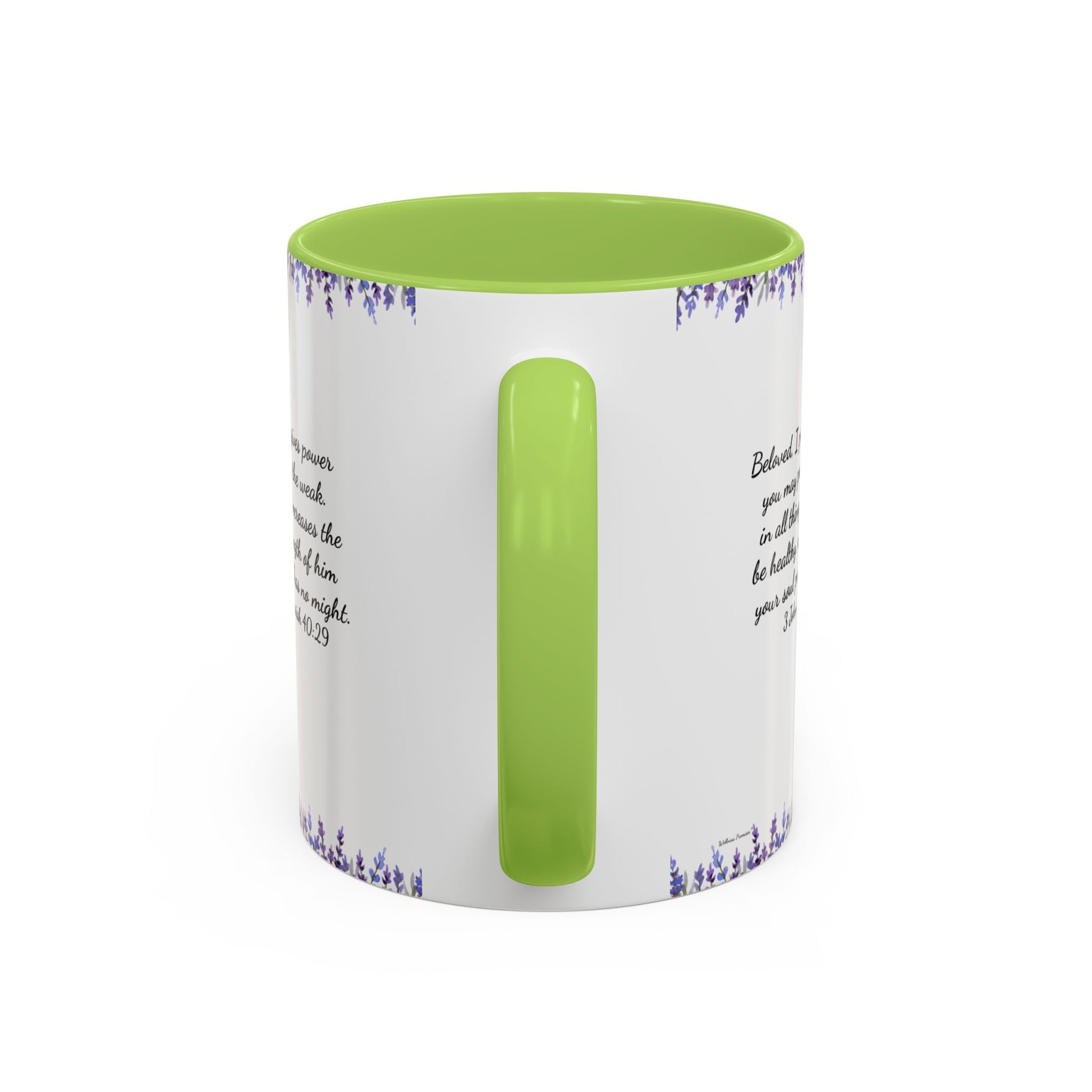 Slow-Living Corner Accent Coffee/Tea Mug — Inspirational Christian Relaxation Lavender (11/15oz)