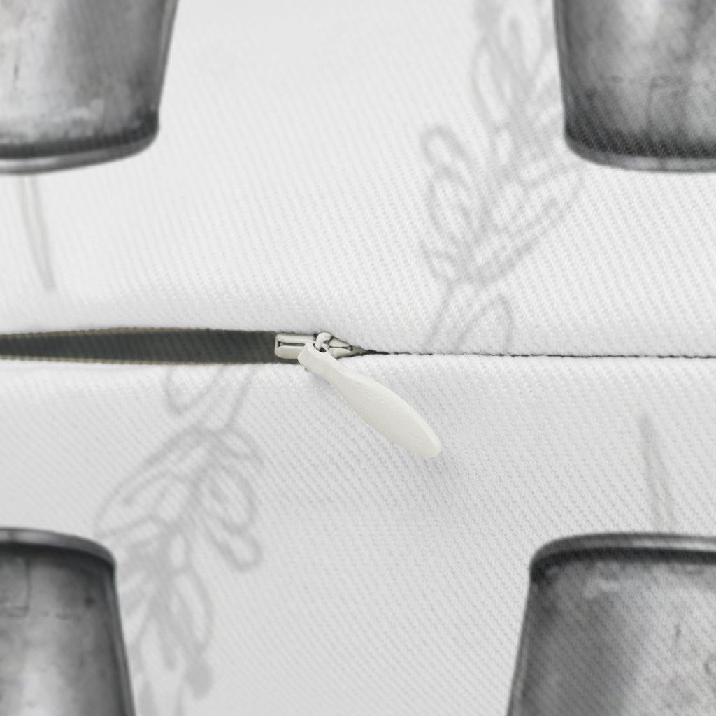 Herbal 6 Languages Garden Lumbar Pillow, Black & White Floral Cushion, Home Decor, Housewarming Gift, Plant Lover's Gift, Decorative Pillow for Every Occasion