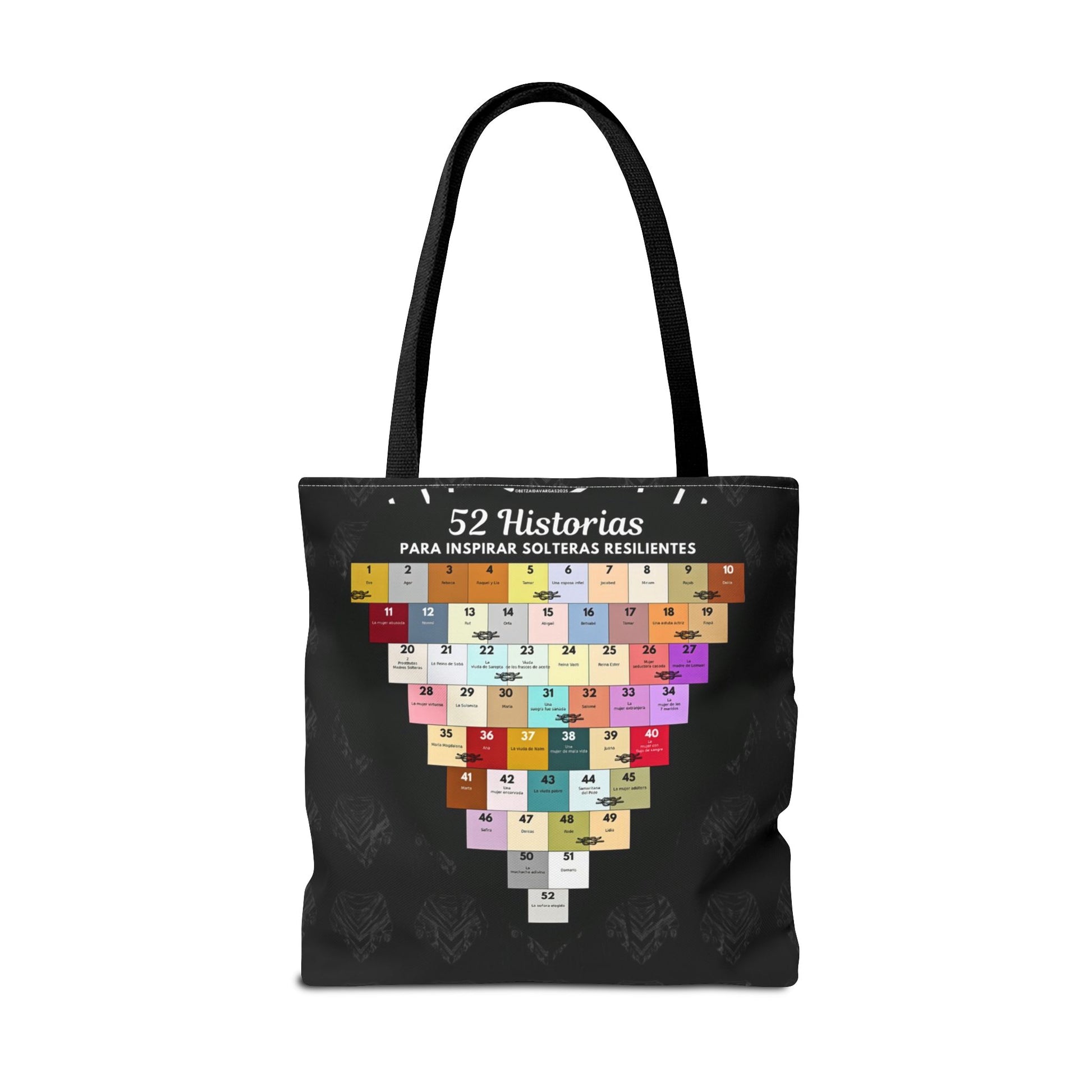 Tote Bag para Estudio Bíblico para Solteras- Bulto para Journaling- 52 Historias para Solteras Resilientes