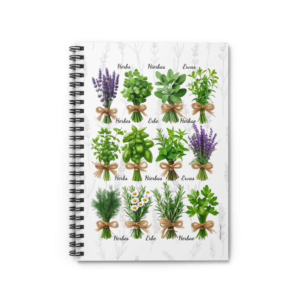 Herb Garden Ruled Spiral Notebook - Rustic Botanical Design, Floral Journal, Cute Planner, Gift for Gardeners, Nature Lovers