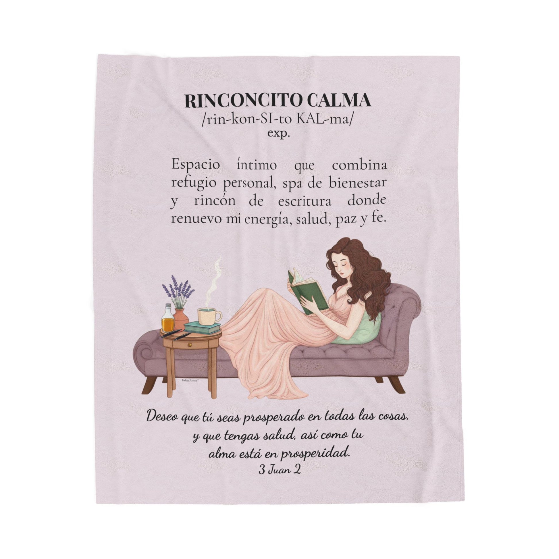 Velveteen Plush Blanket — "Rinconcito Calma" Spanish Bible Cozy Reading Throw