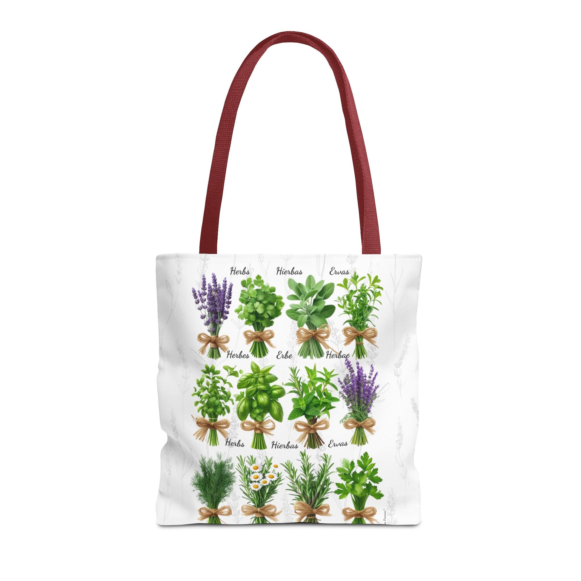 6 Language Herbal Garden Tote Bag | Botanical Shopping Tote | Eco-Friendly Grocery Bag, Plant Lover Gift, Garden Decor, Mothers Day