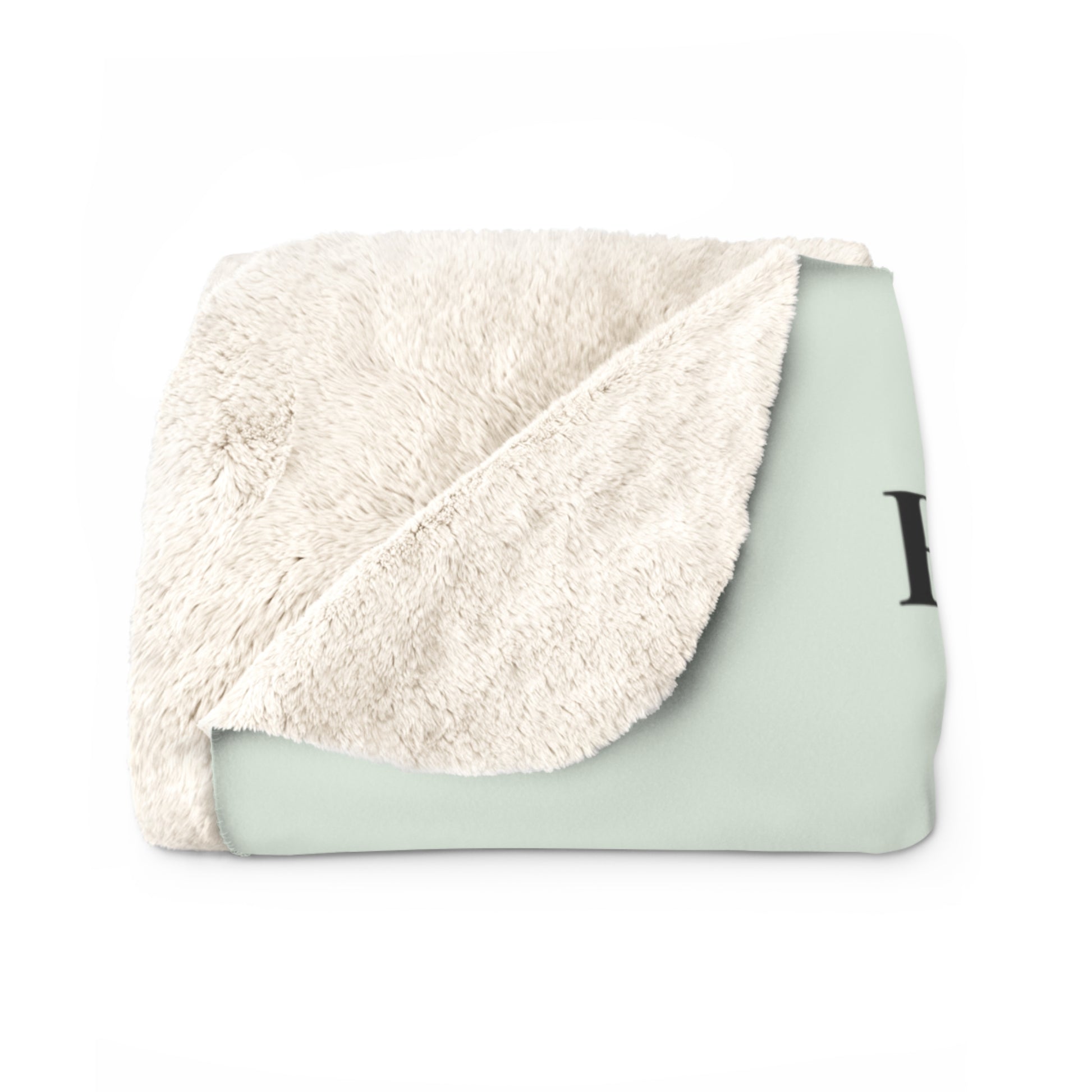 Sherpa Blanket - "Rinconcito Calma" (Green) Cozy Spanish Bible Self-Care Throw with Reading Girl Design