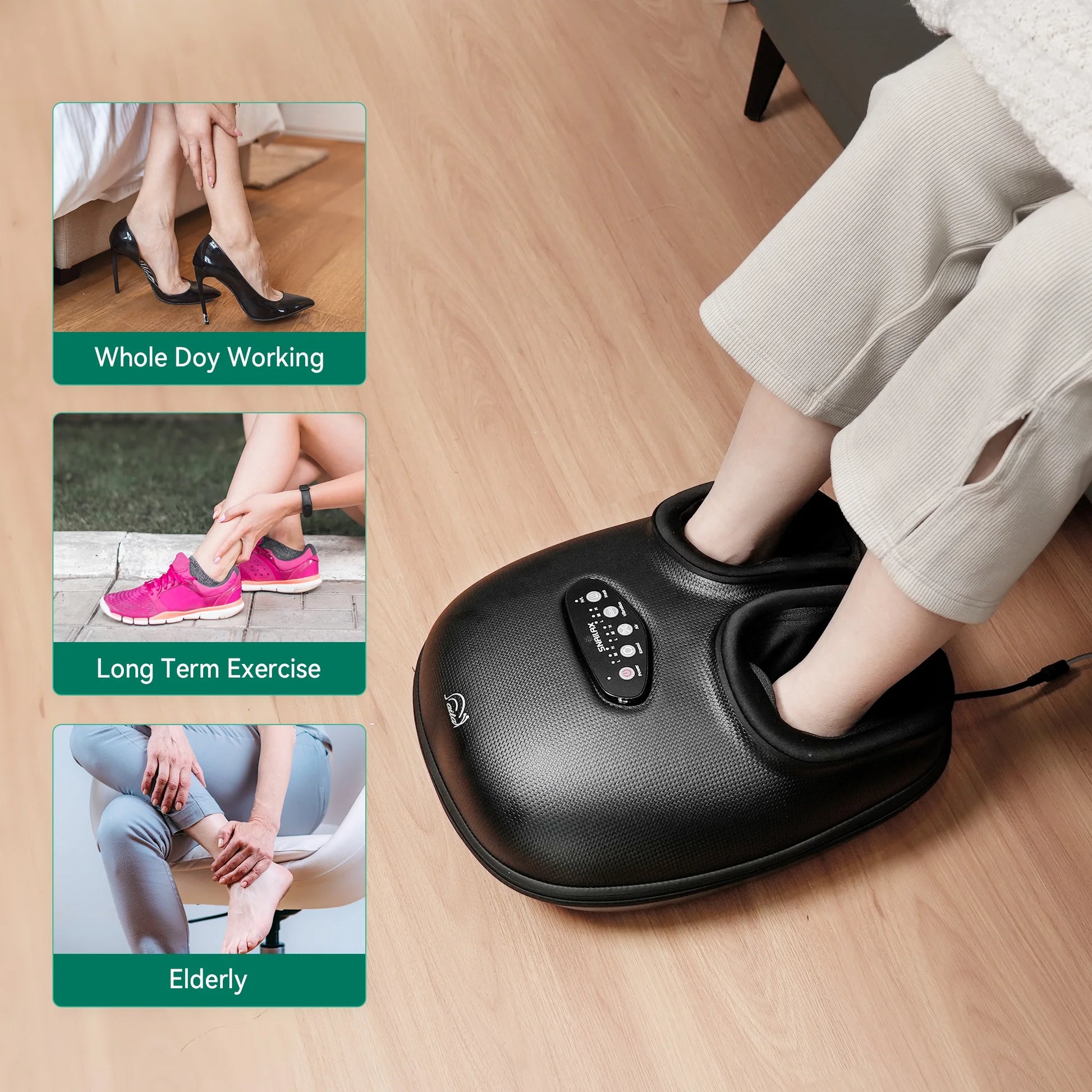 Shiatsu Foot Massager with Soothing Heat, Kneading Foot Massager Machine Improve Blood Circulation Size 13, Gifts