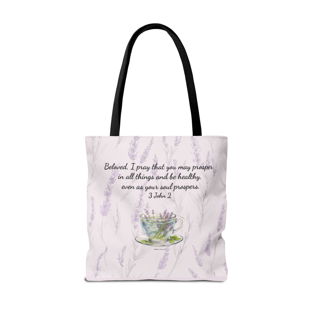 Slow-Living Corner Tote Bag — Cozy Self-Care AOP Canvas Tote with Faith Quotes (Pink)