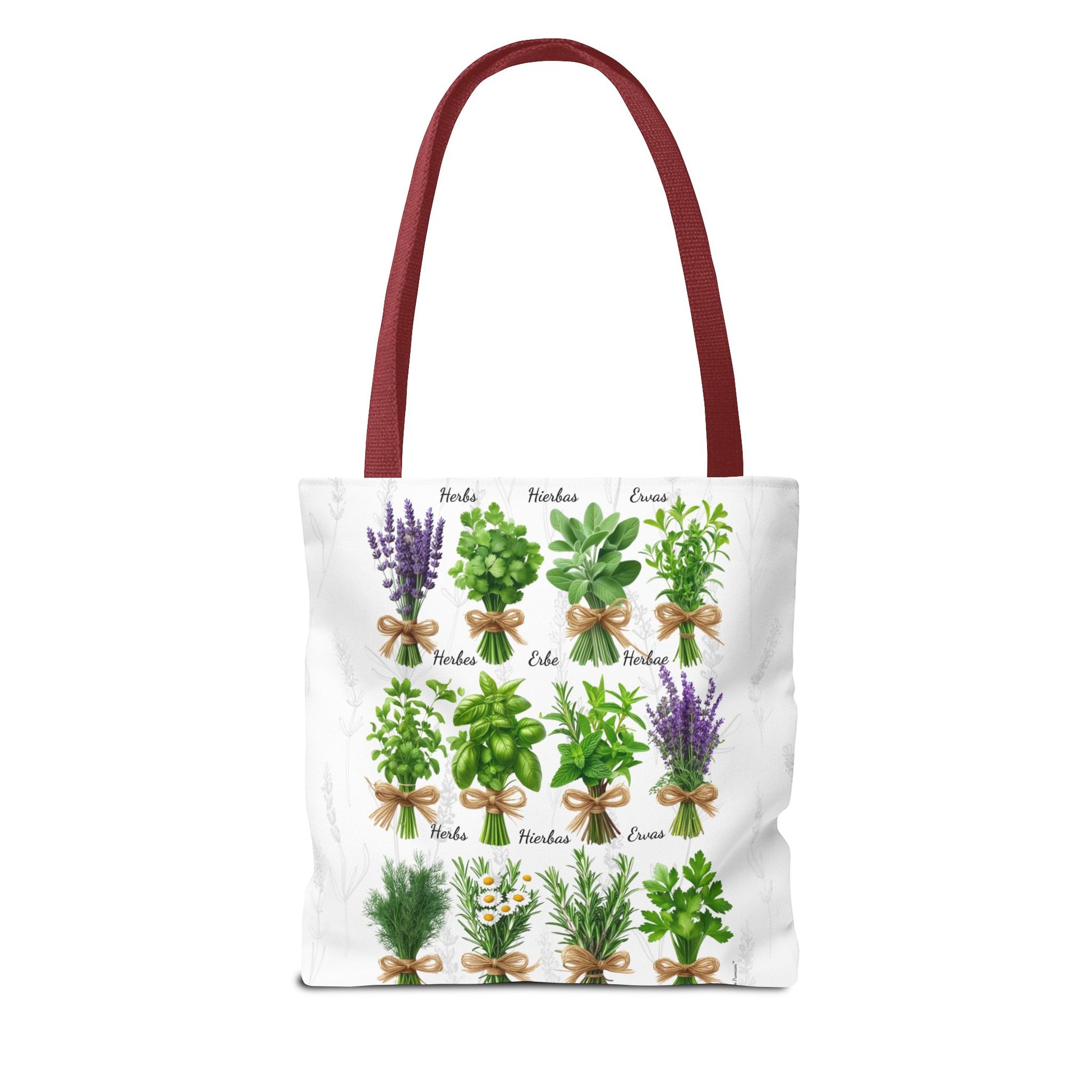6 Language Herbal Garden Tote Bag | Botanical Shopping Tote | Eco-Friendly Grocery Bag, Plant Lover Gift, Garden Decor, Mothers Day