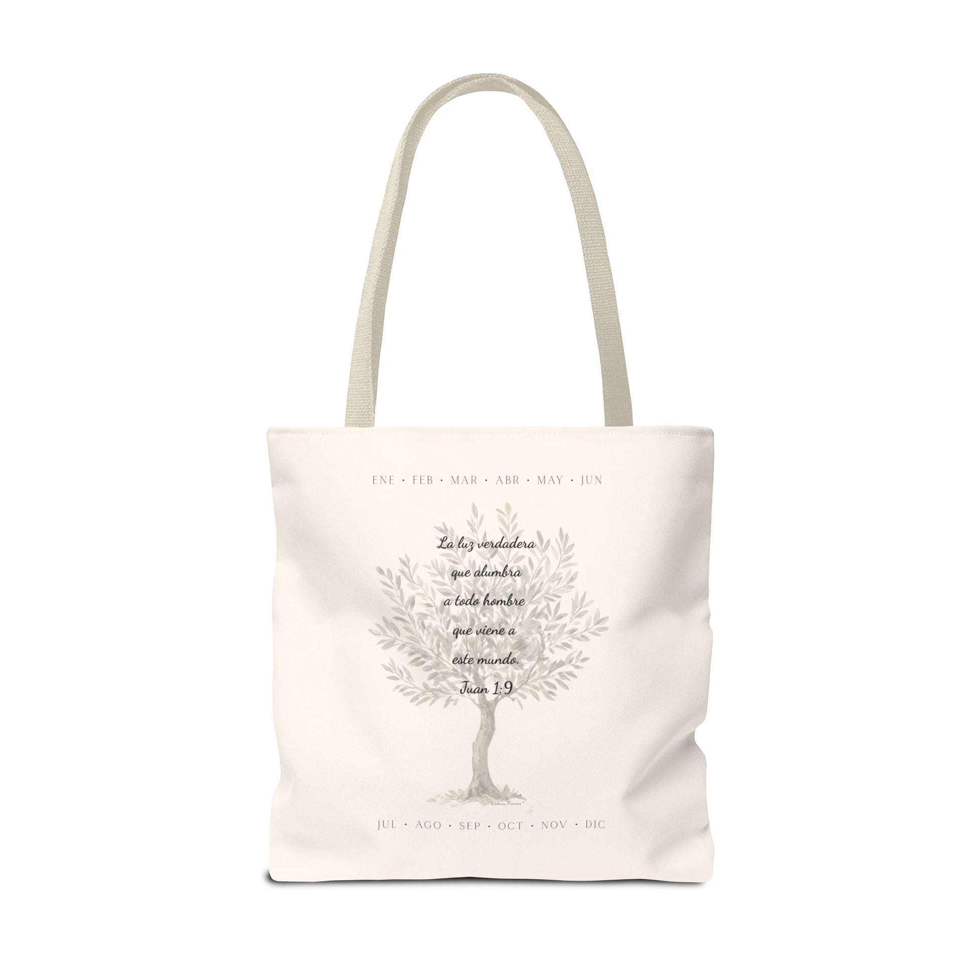 Nativity Tote Bag Year Round (Cream Color)  — "Las Buenas Noticias" Spanish Nativity Tote