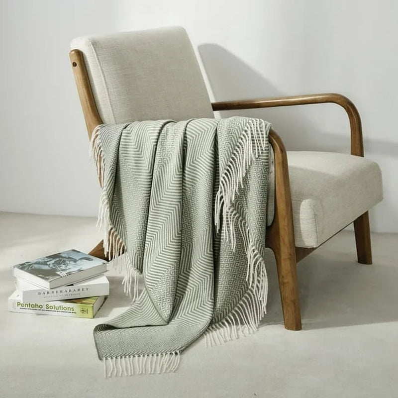 Wave Throw Blanket for Couch Sofa Chair Bed Home Decoration, Super Soft Warm for All Season, 50''X60'', Green