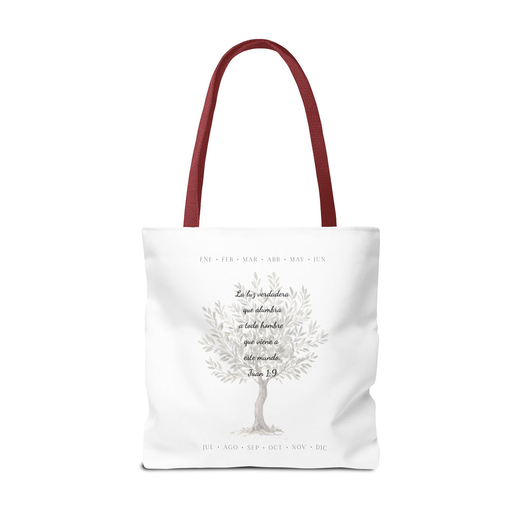 Nativity Tote Bag Year Round — (White Color) "Las Buenas Noticias" Spanish Nativity Tote