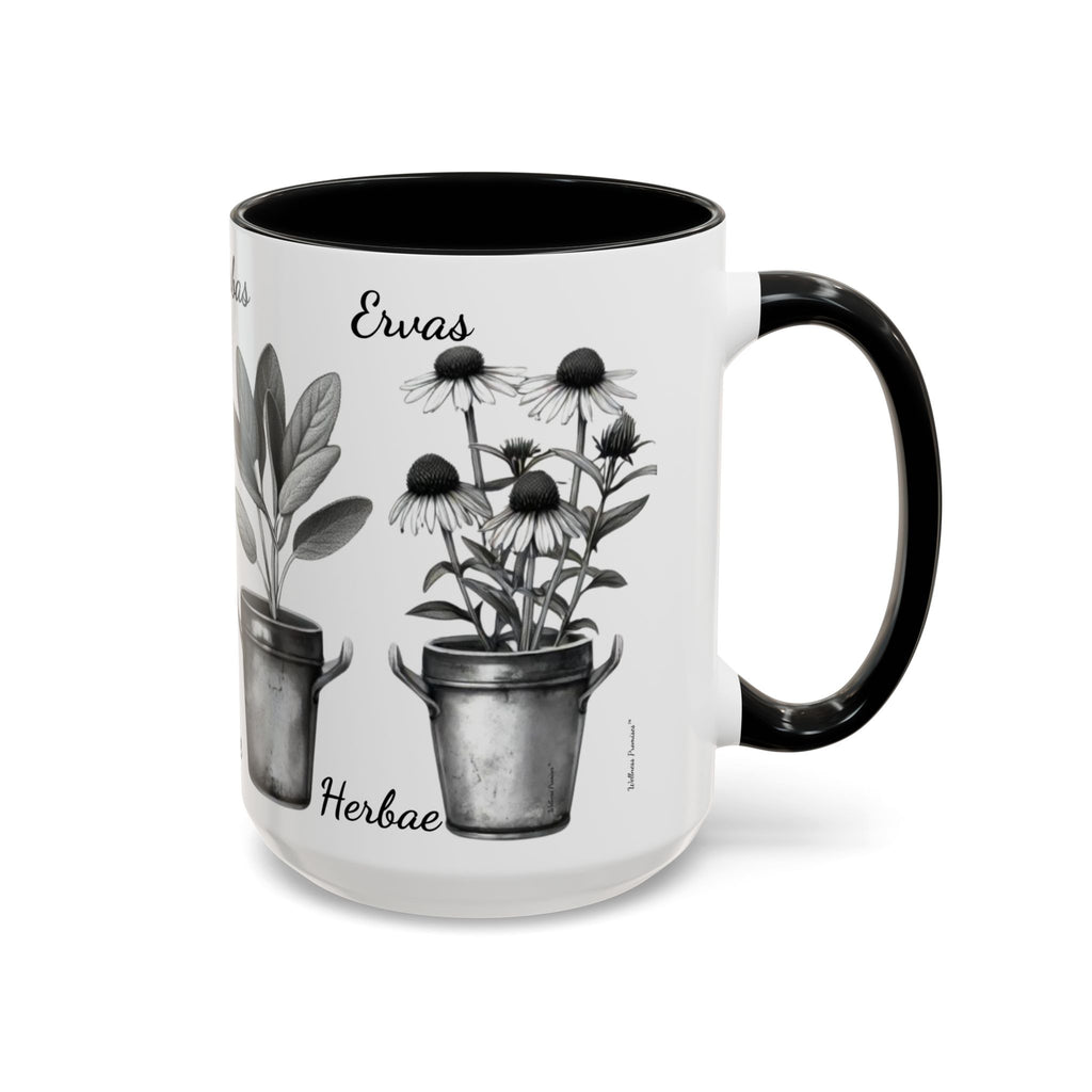 Herb Garden Accent Coffee Mug (Black & White Design) - Green Handle, Botanical Print, Perfect Gift for Plant Lovers, Housewarming, Kitchen Decor, Mother's [...]