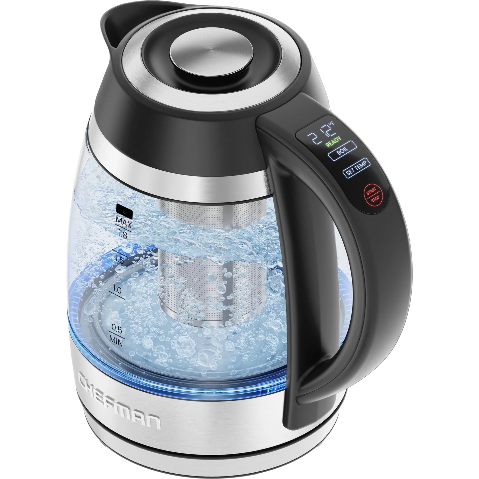 Lightning 1.8L Custom-Temp Electric Kettle, 1750W with Tea Infuser - Stainless Steel