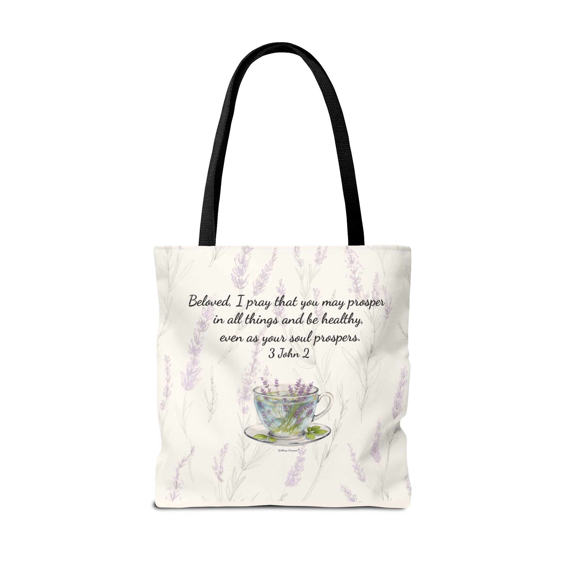 Slow-Living Corner Tote Bag — Cozy Self-Care AOP Canvas Tote with Faith Quotes