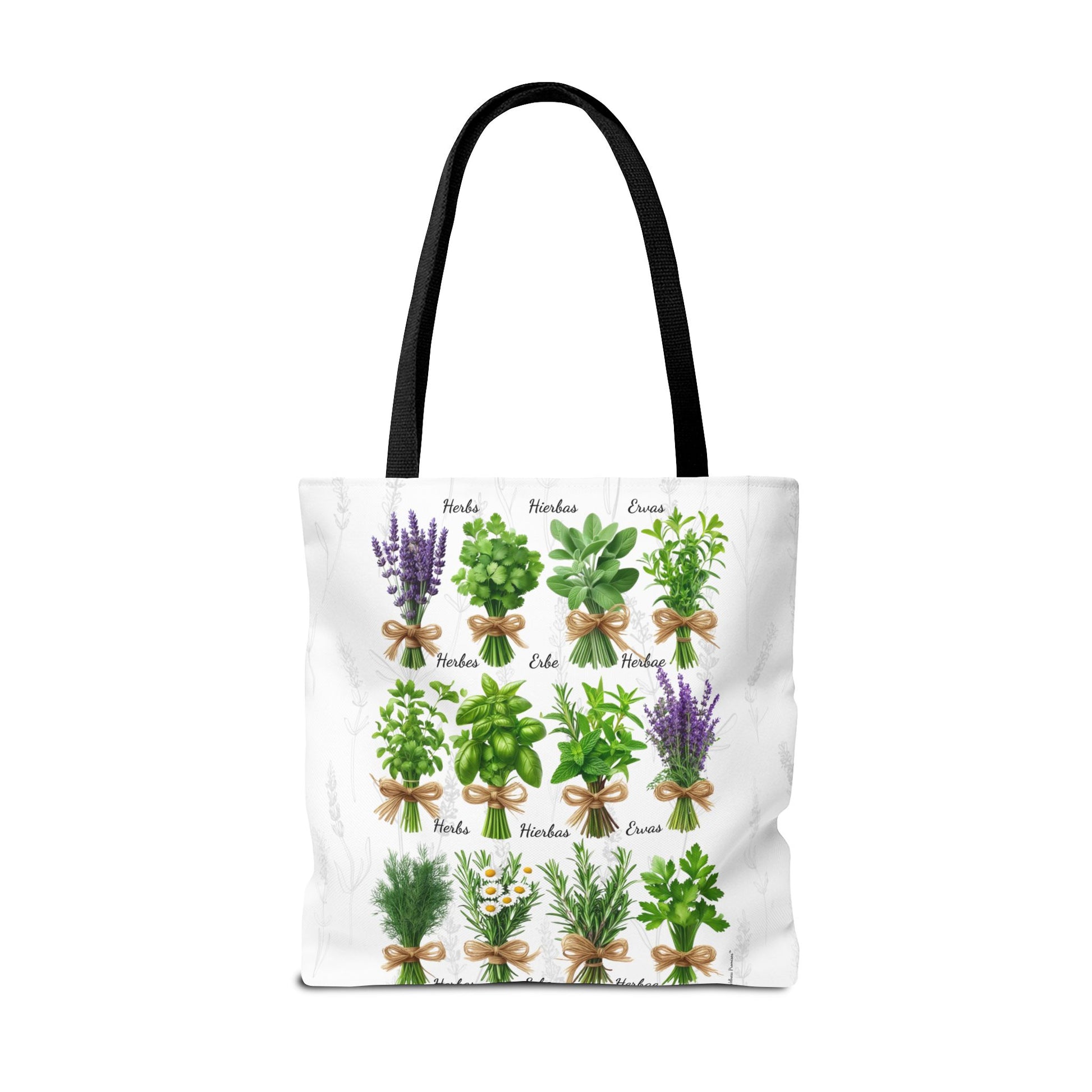 6 Language Herbal Garden Tote Bag | Botanical Shopping Tote | Eco-Friendly Grocery Bag, Plant Lover Gift, Garden Decor, Mothers Day