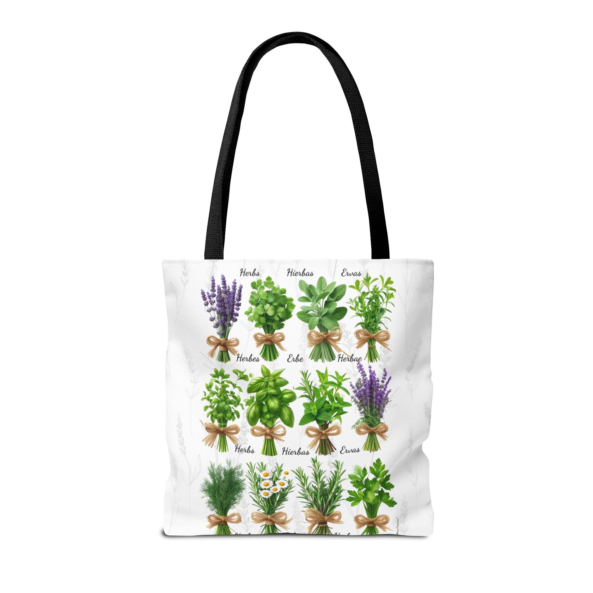 6 Language Herbal Garden Tote Bag | Botanical Shopping Tote | Eco-Friendly Grocery Bag, Plant Lover Gift, Garden Decor, Mothers Day