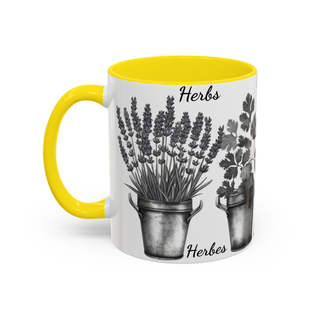 Herb Garden Accent Coffee Mug (Black & White Design) - Green Handle, Botanical Print, Perfect Gift for Plant Lovers, Housewarming, Kitchen Decor, Mother's [...]