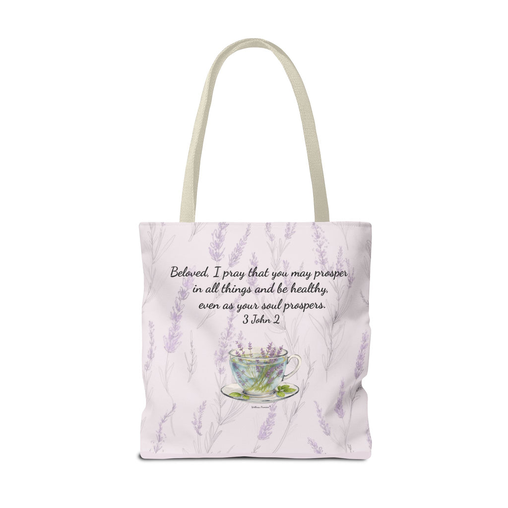Slow-Living Corner Tote Bag — Cozy Self-Care AOP Canvas Tote with Faith Quotes (Pink)