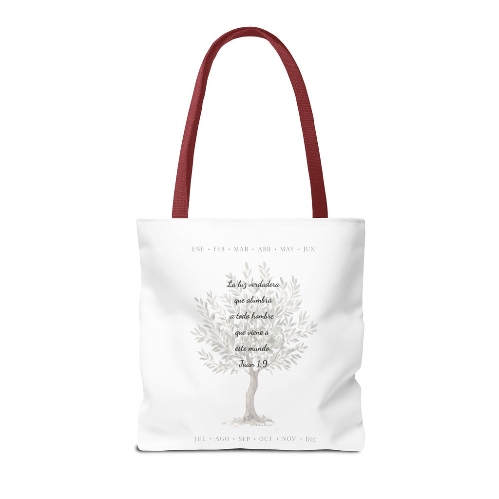 Nativity Tote Bag Year Round — (White Color) "Las Buenas Noticias" Spanish Nativity Tote