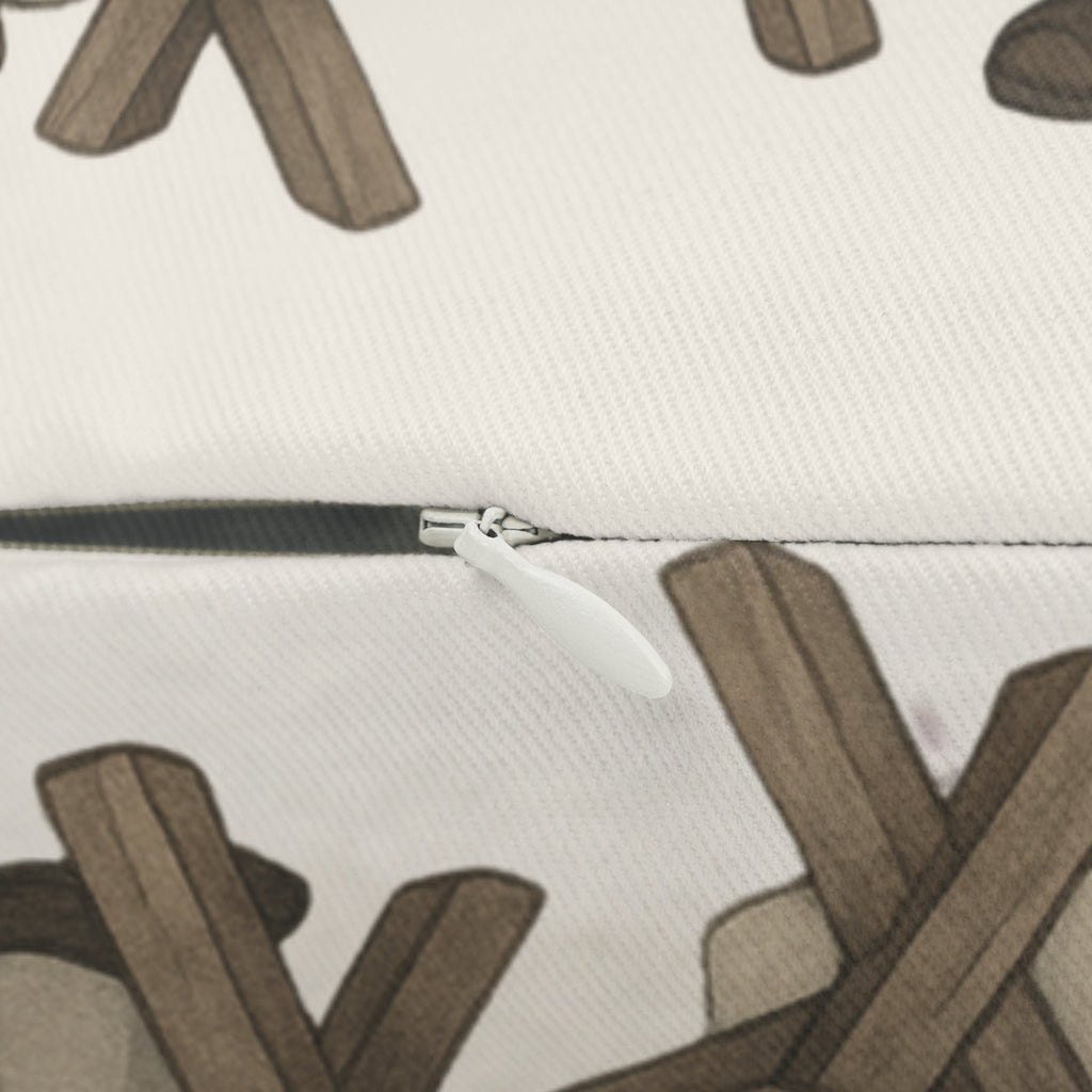 Nativity Lumbar Pillow — (Cream Color) "Las Buenas Noticias" Spanish Year Round Christmas Decor with Bible Verse