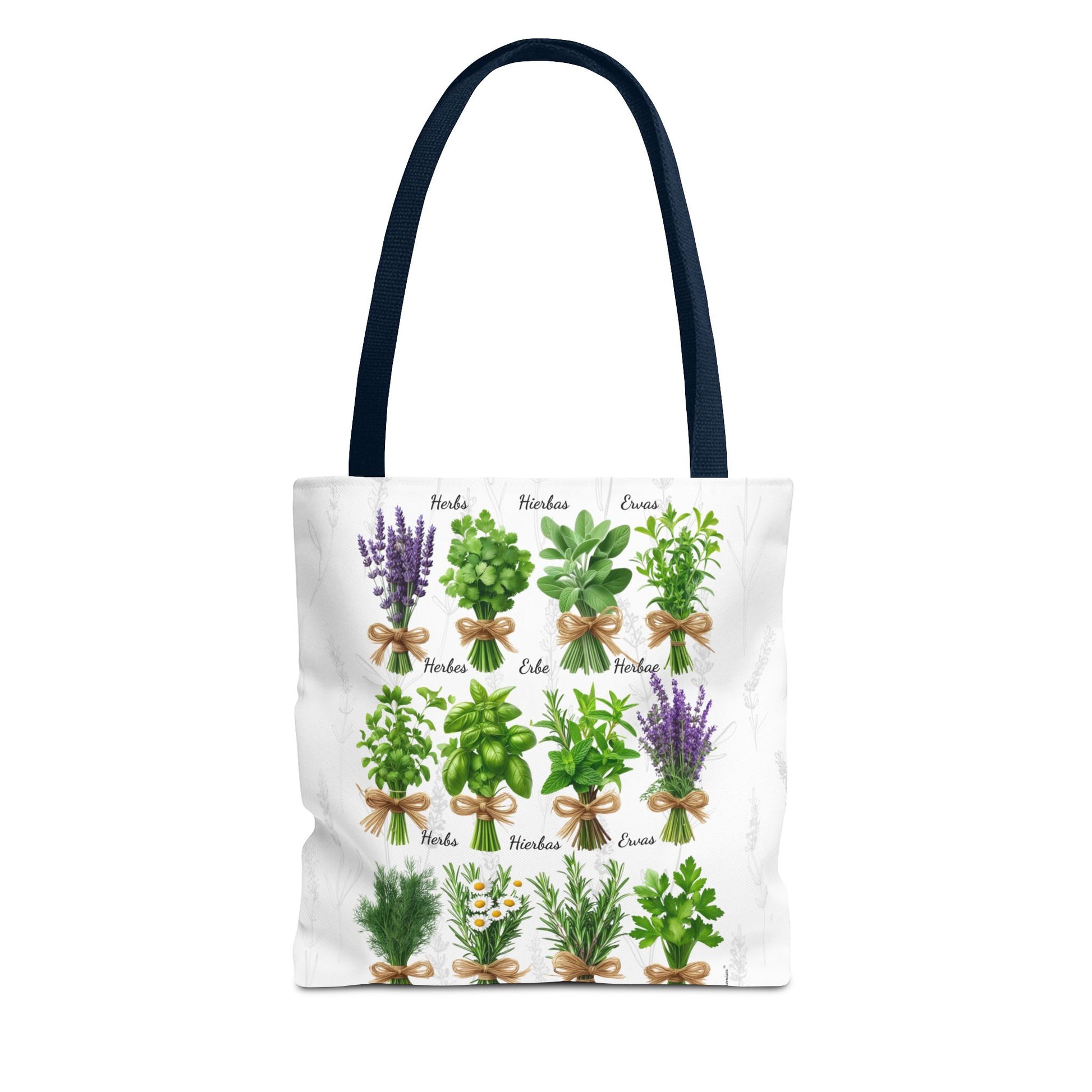 6 Language Herbal Garden Tote Bag | Botanical Shopping Tote | Eco-Friendly Grocery Bag, Plant Lover Gift, Garden Decor, Mothers Day