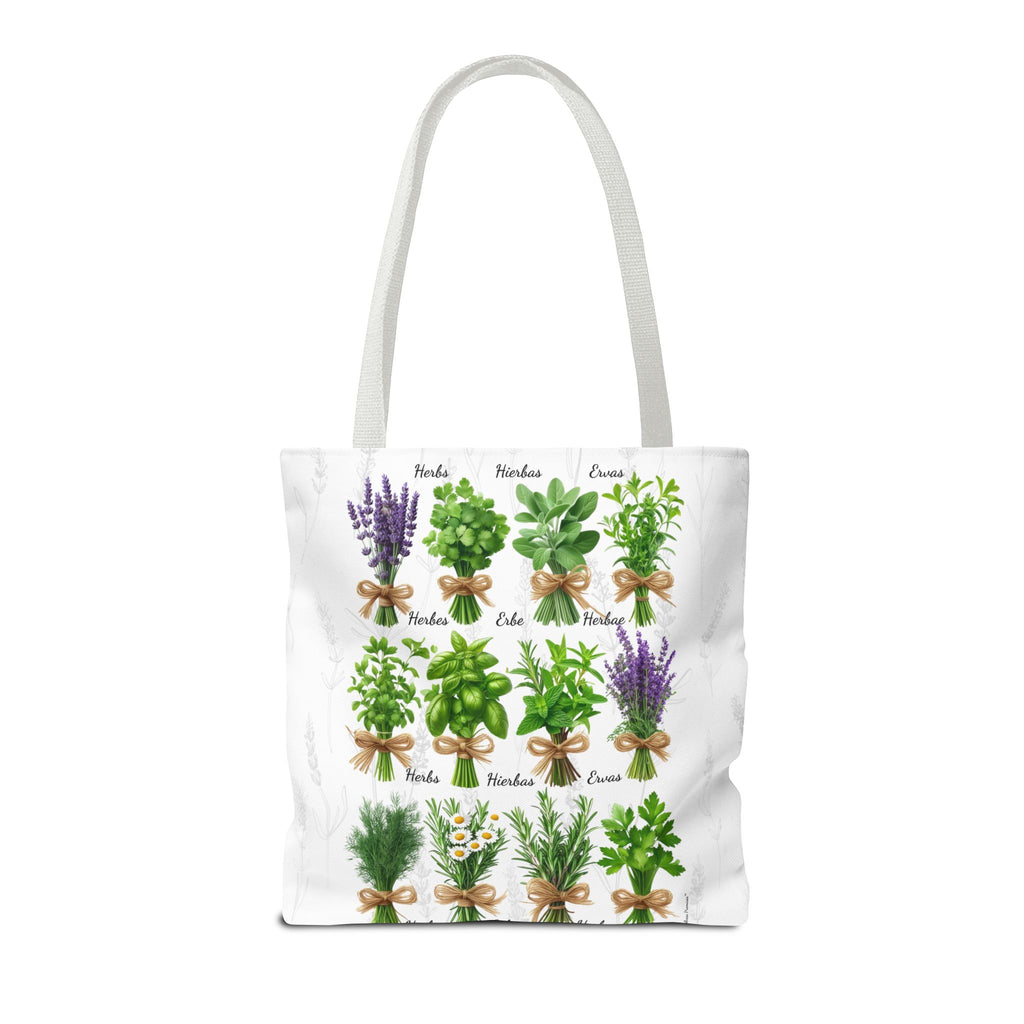 6 Language Herbal Garden Tote Bag | Botanical Shopping Tote | Eco-Friendly Grocery Bag, Plant Lover Gift, Garden Decor, Mothers Day