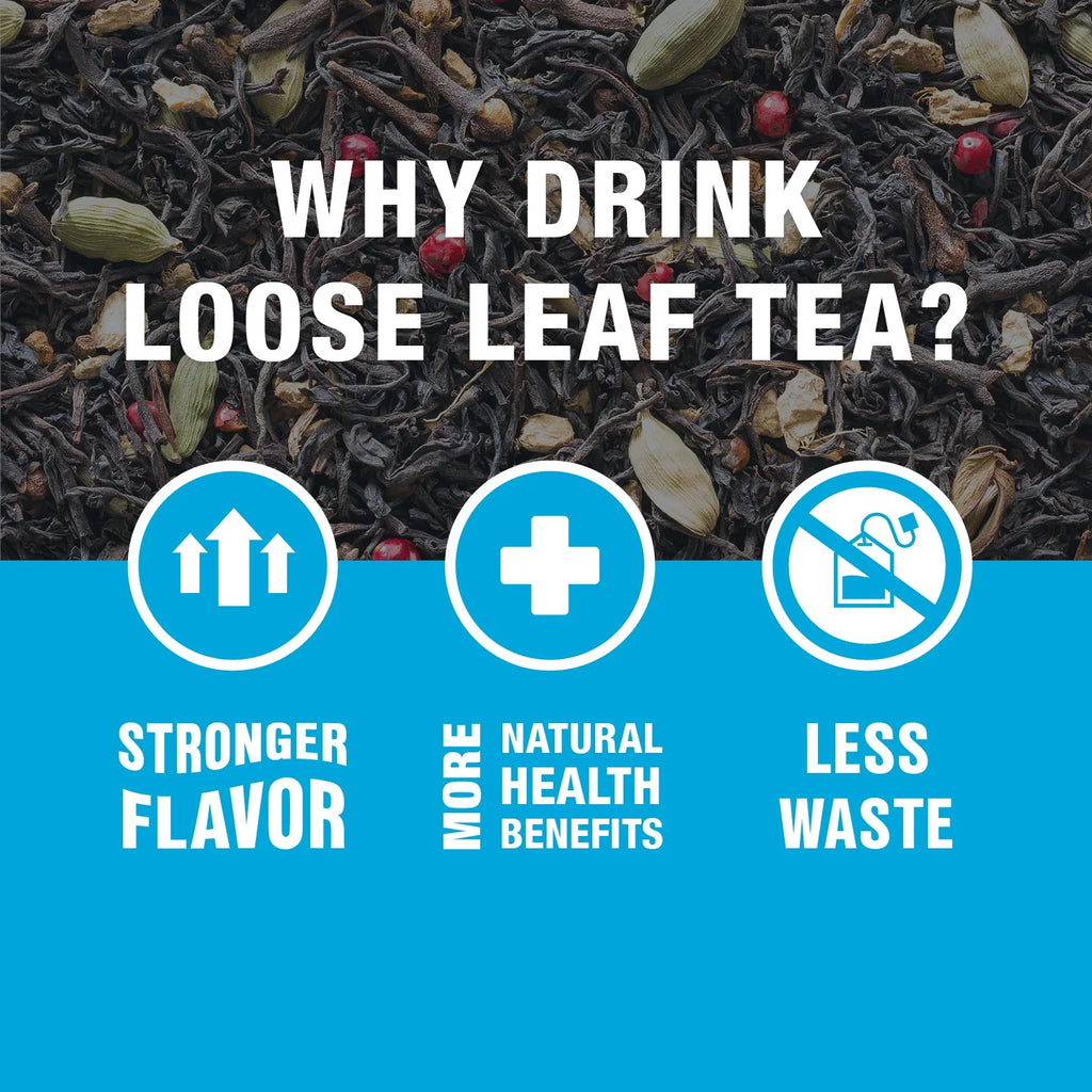 - Chai Love, Energizer Loose Leaf Black Tea, High Caffeine, Gmo-Free, Make Hot or Iced & up to 50 Cups - 4 Oz Refillable Tin Can