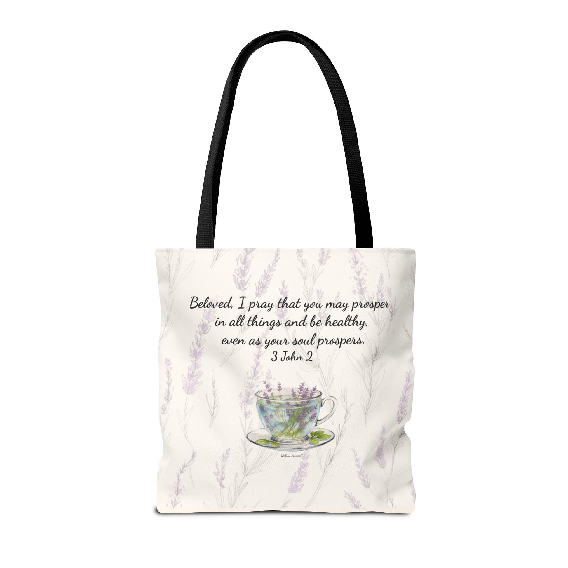 Slow-Living Corner Tote Bag — Cozy Self-Care AOP Canvas Tote with Faith Quotes