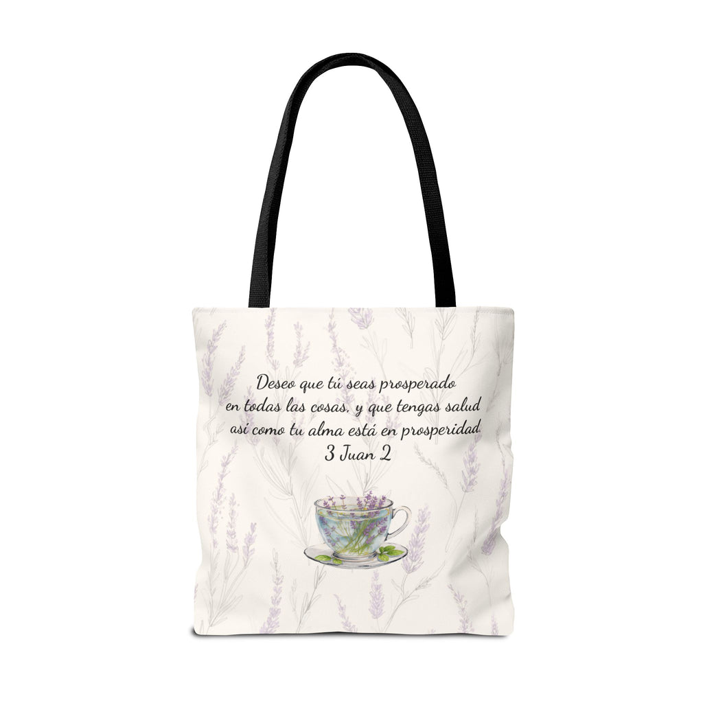 Slow-Living Corner Tote Bag — "Rinconcito Calma" Spanish Cozy Self-Care AOP Canvas Tote with Faith Quotes