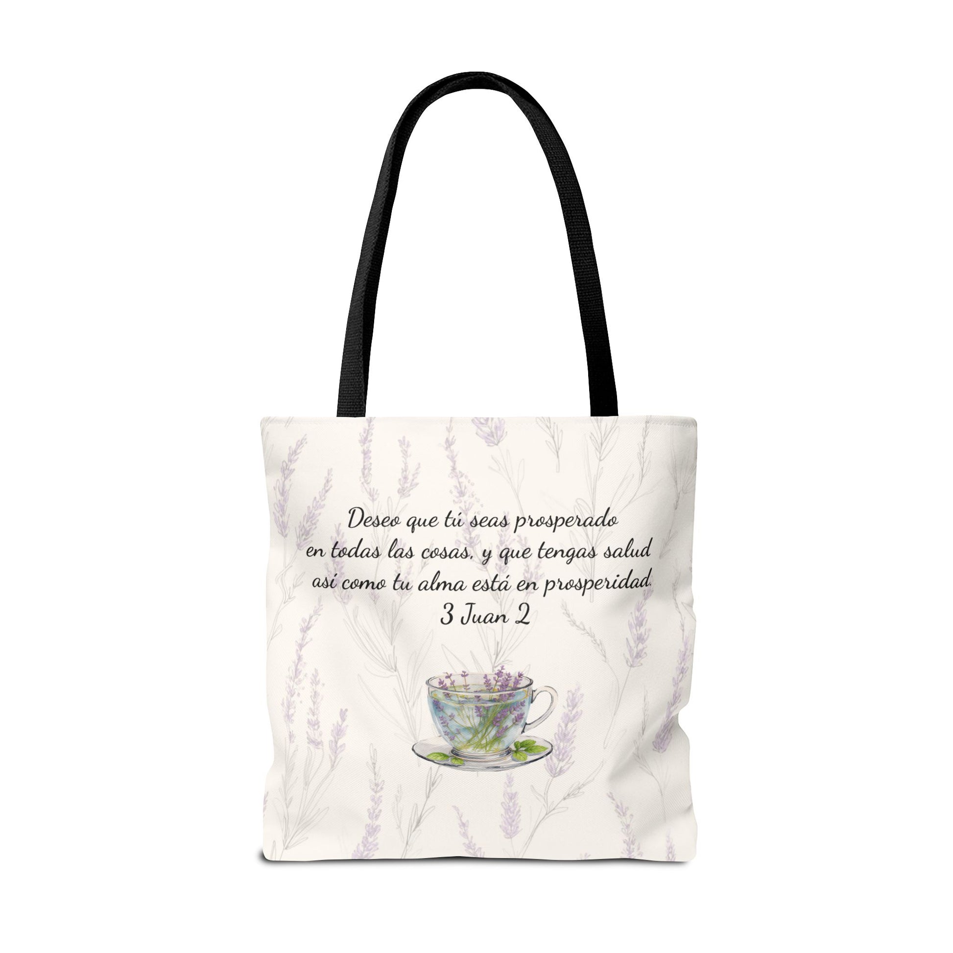 Slow-Living Corner Tote Bag — "Rinconcito Calma" Spanish Cozy Self-Care AOP Canvas Tote with Faith Quotes