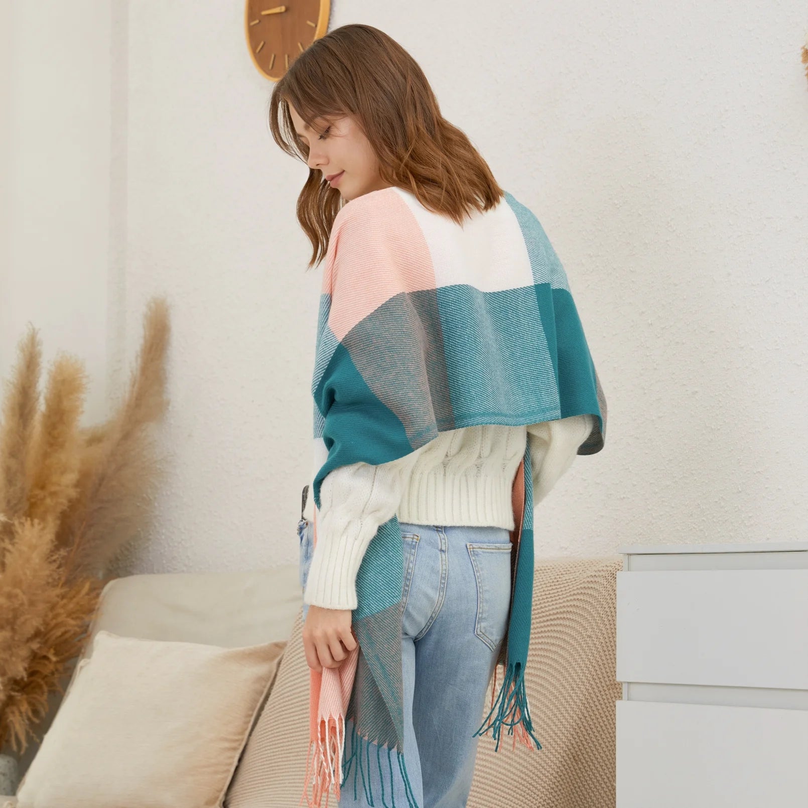 Winter Scarf for Women Tassel Fashion Long Shawl Wrap Scarf for Winter Warm Lightweight One Size