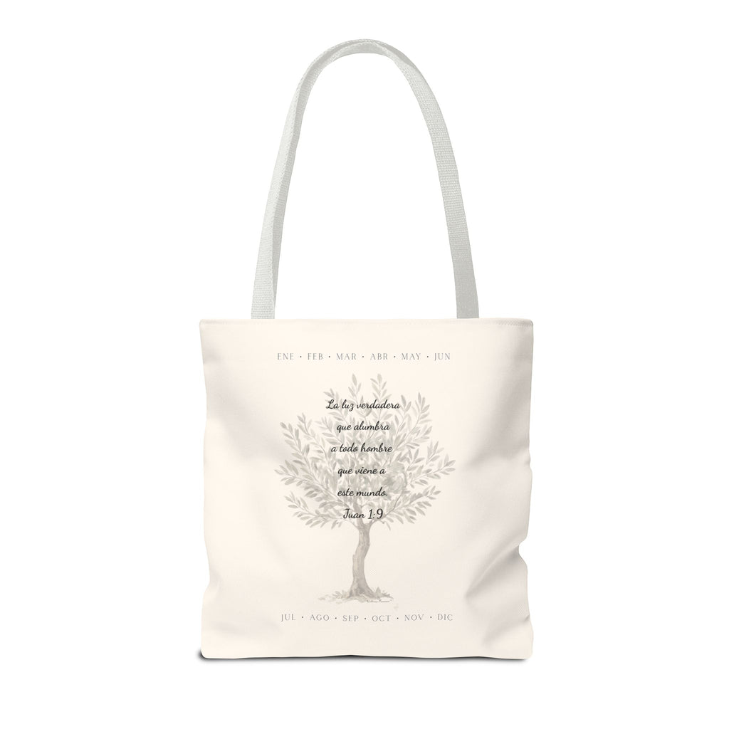 Nativity Tote Bag Year Round (Cream Color)  — "Las Buenas Noticias" Spanish Nativity Tote