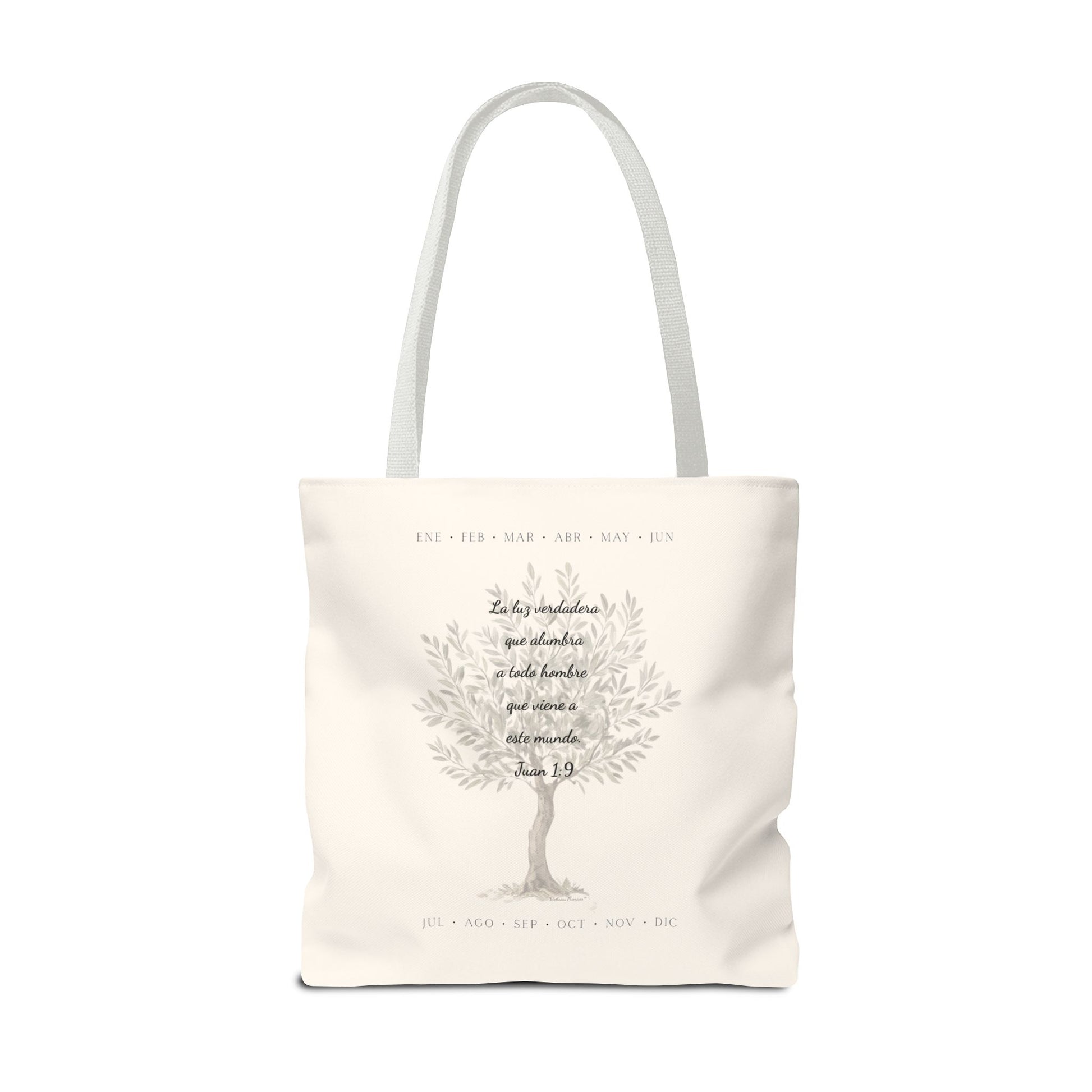 Nativity Tote Bag Year Round (Cream Color)  — "Las Buenas Noticias" Spanish Nativity Tote